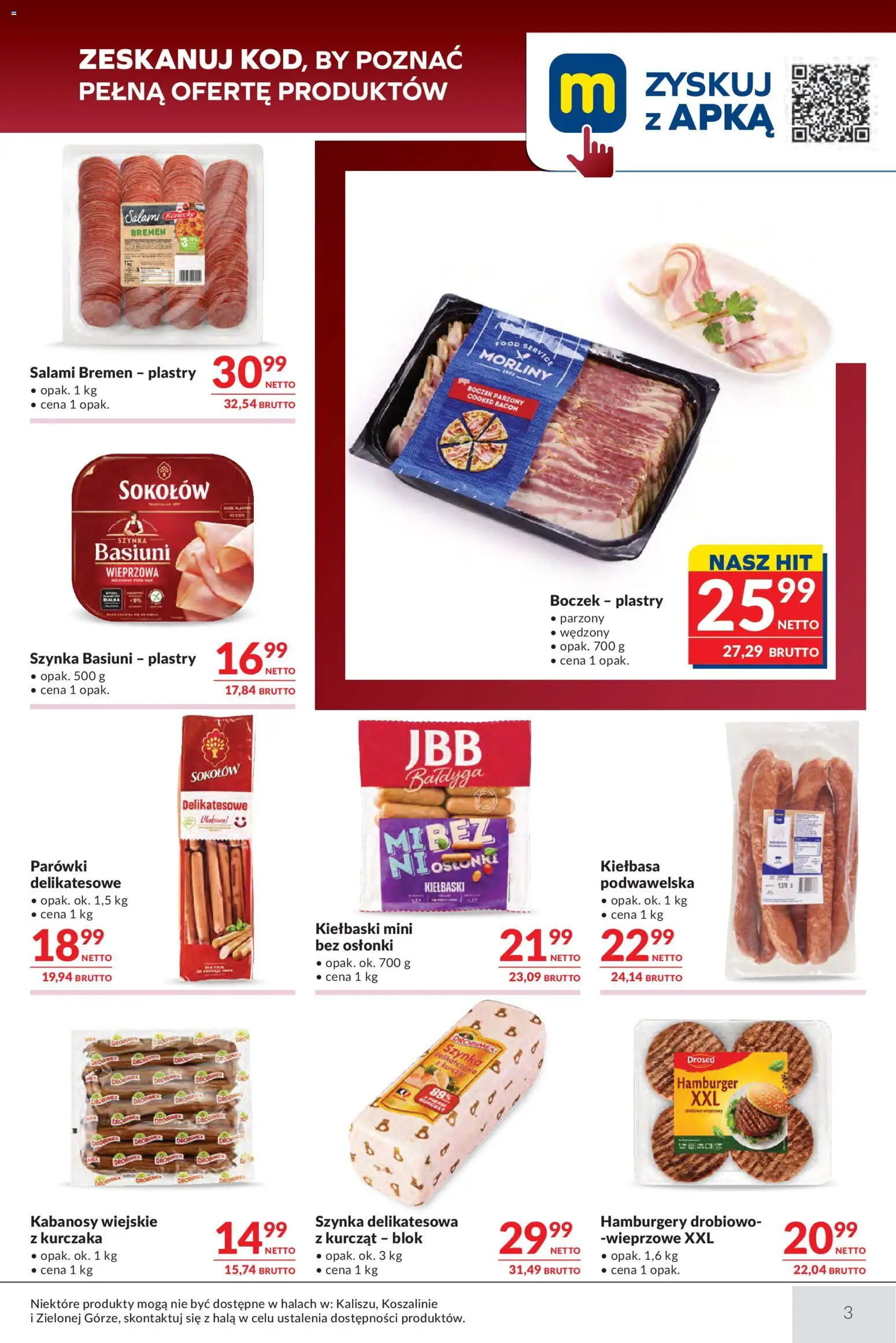 Makro gazetka - Oferta dla gastronomii od 07.04.2026 | Strona: 3 | Produkty: Kiełbaski, Hamburgery, Salami, Dron