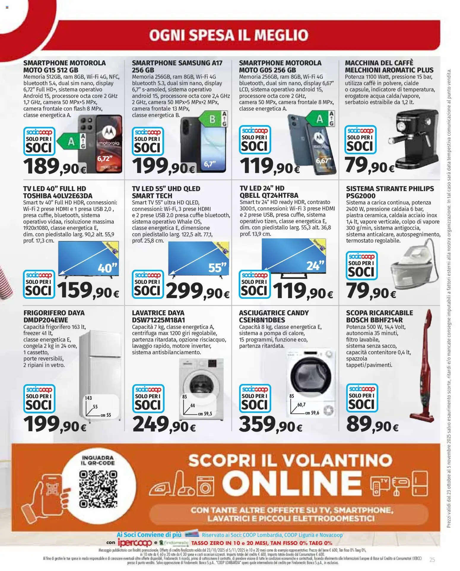 Volantino Ipercoop del 23.10.2025 | Pagina: 25 | Prodotti: Caffè, Centrifuga, Lavatrice, Contenitore