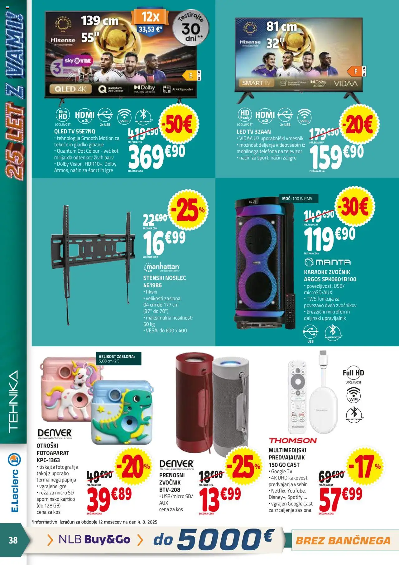 E.leclerc katalog │ velja od 13.08.2025 | Stran: 38 | Izdelki: Mikrofon, Zvocnik, Usb, Karaoke