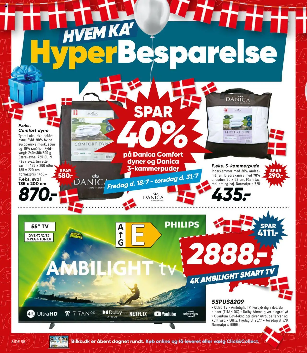 Bilka Tilbudsavis gyldig fra 25.07.2025 | Side: 2 | Produkter: Dyner, Pude, Smart TV, TV