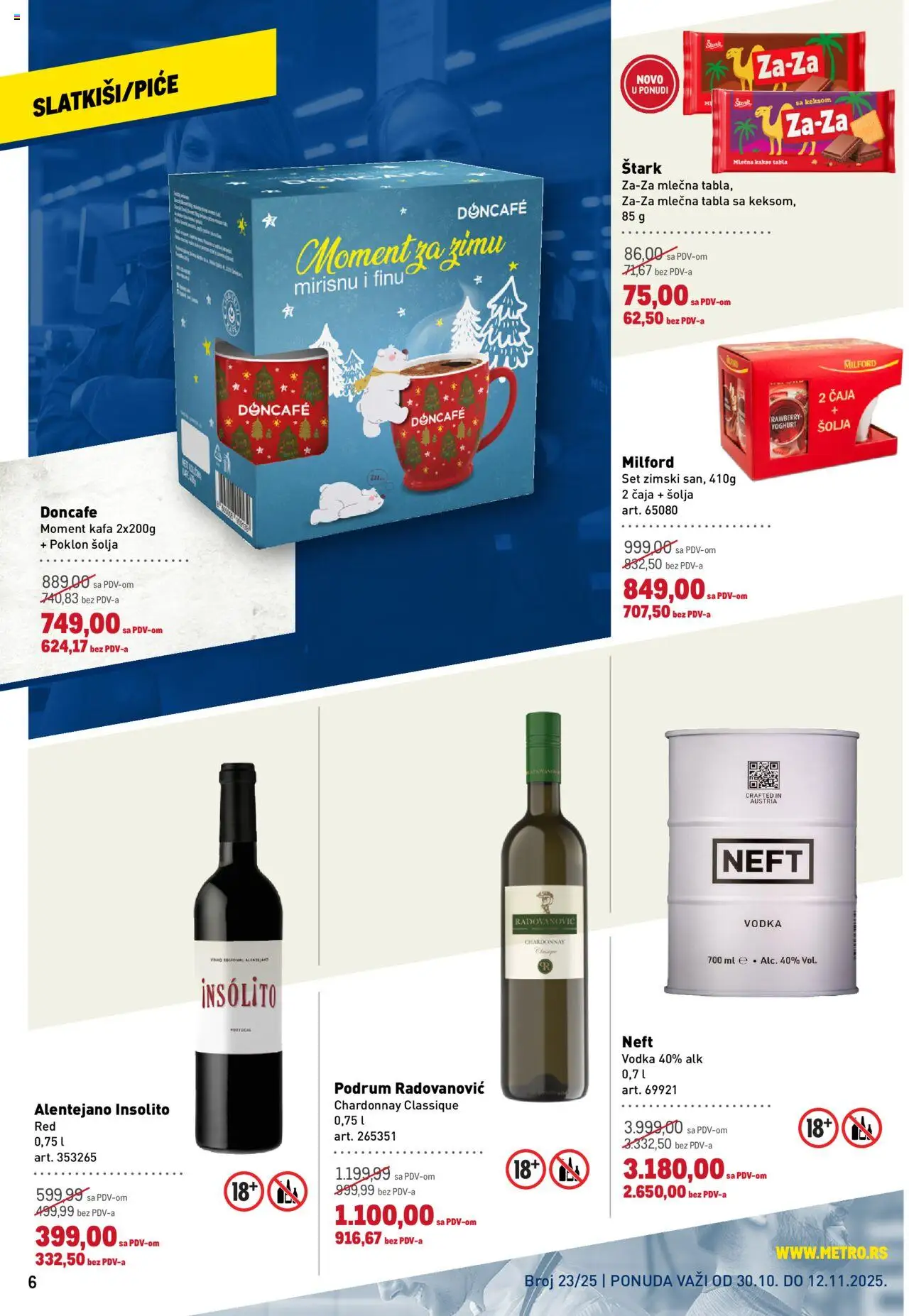 Metro katalog - važi od 30.10.2025 | Strana: 6 | Proizvode: Doncafe, Vodka, Šolja, Kafa