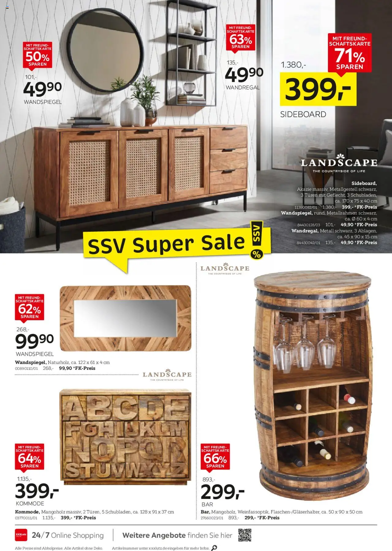 XXXL Lutz XORA Aufbewahrung, Stauraum & Dekoration - gültig ab dem 15.06.2025 | Seite: 12 | Produkte: Sideboard, Wandregal, Kommode, Wandspiegel