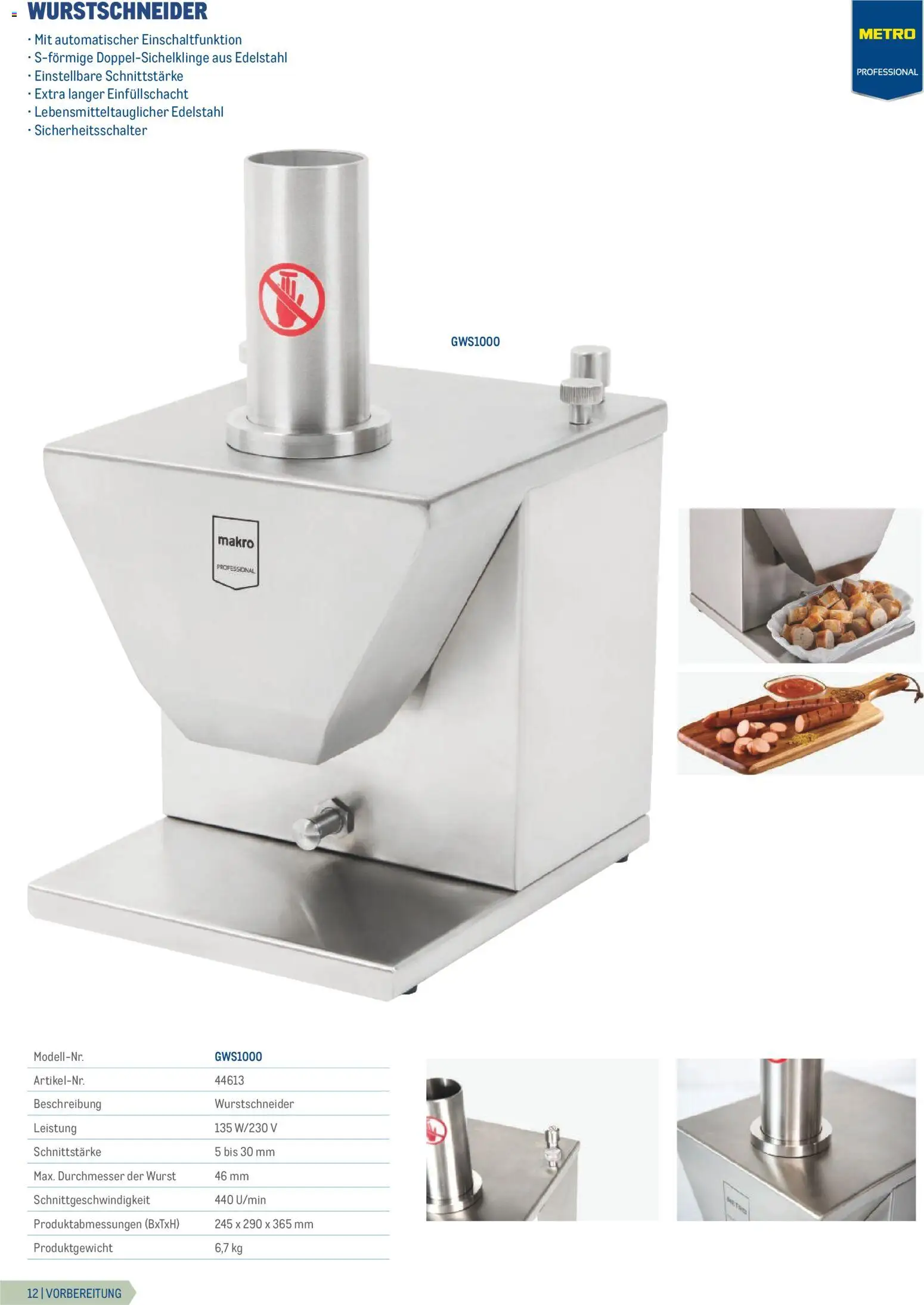 Metro Gastrogeräte gültig ab 23.02.2026 | Seite: 12 | Produkte: Wurst