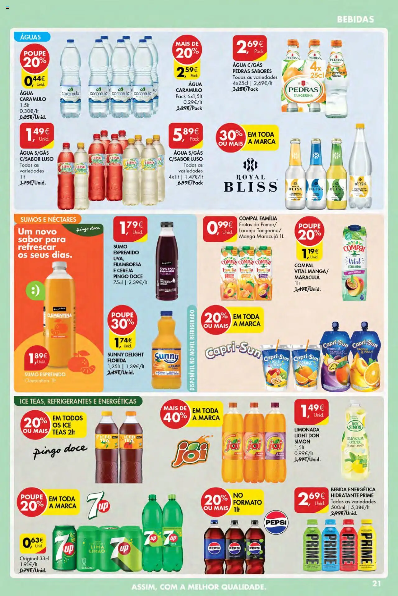 Pingo Doce Poupe Esta Semana Açores │ válido de 24.07.2025 | Página: 21 | Produtos: Agua, Cereja, Sumo, Bebida