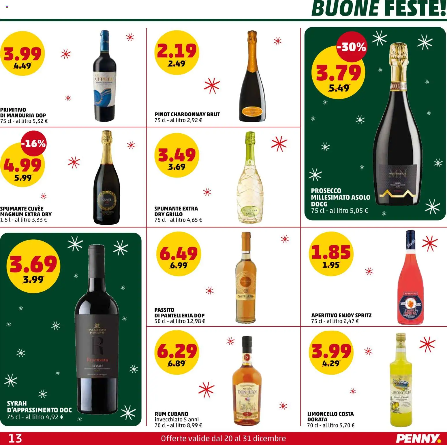 Volantino PENNY del 20.12.2025 | Pagina: 13 | Prodotti: Prosecco, Rum, Limoncello, Aperitivo