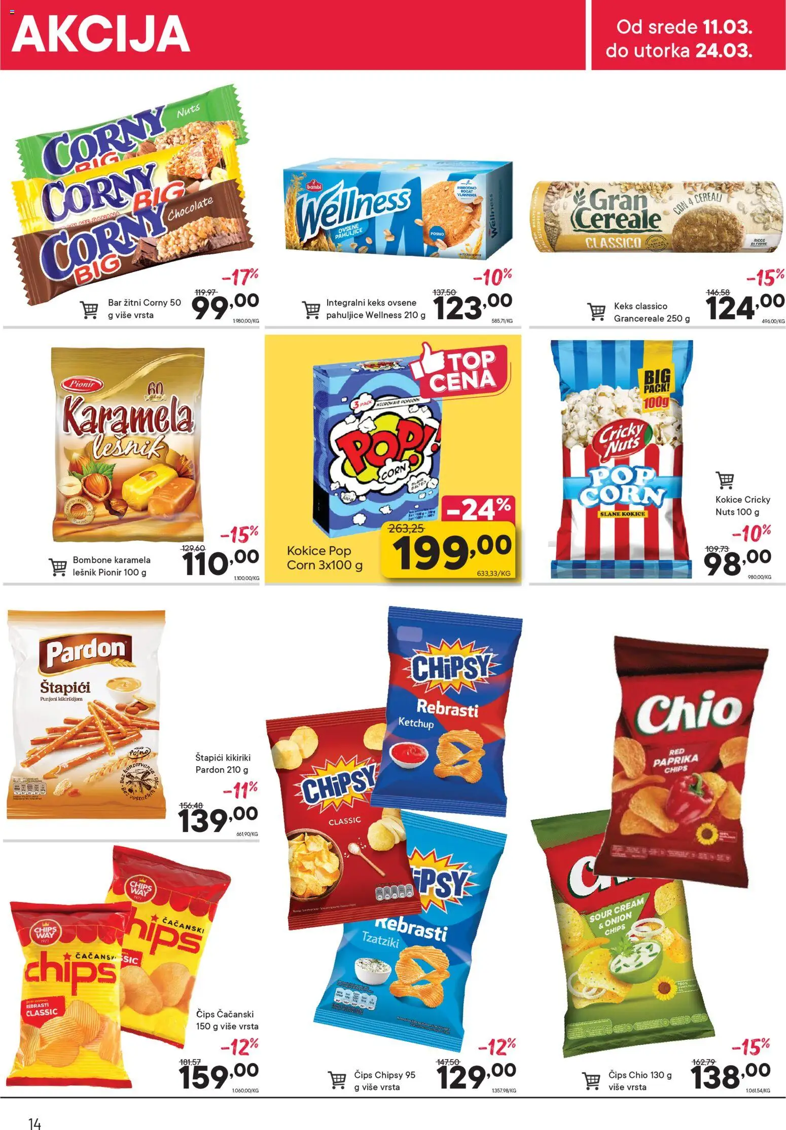 PerSu katalog - važi od 11.03.2026 | Strana: 14 | Proizvode: Bombone, Keks, Pahuljice, Lešnik