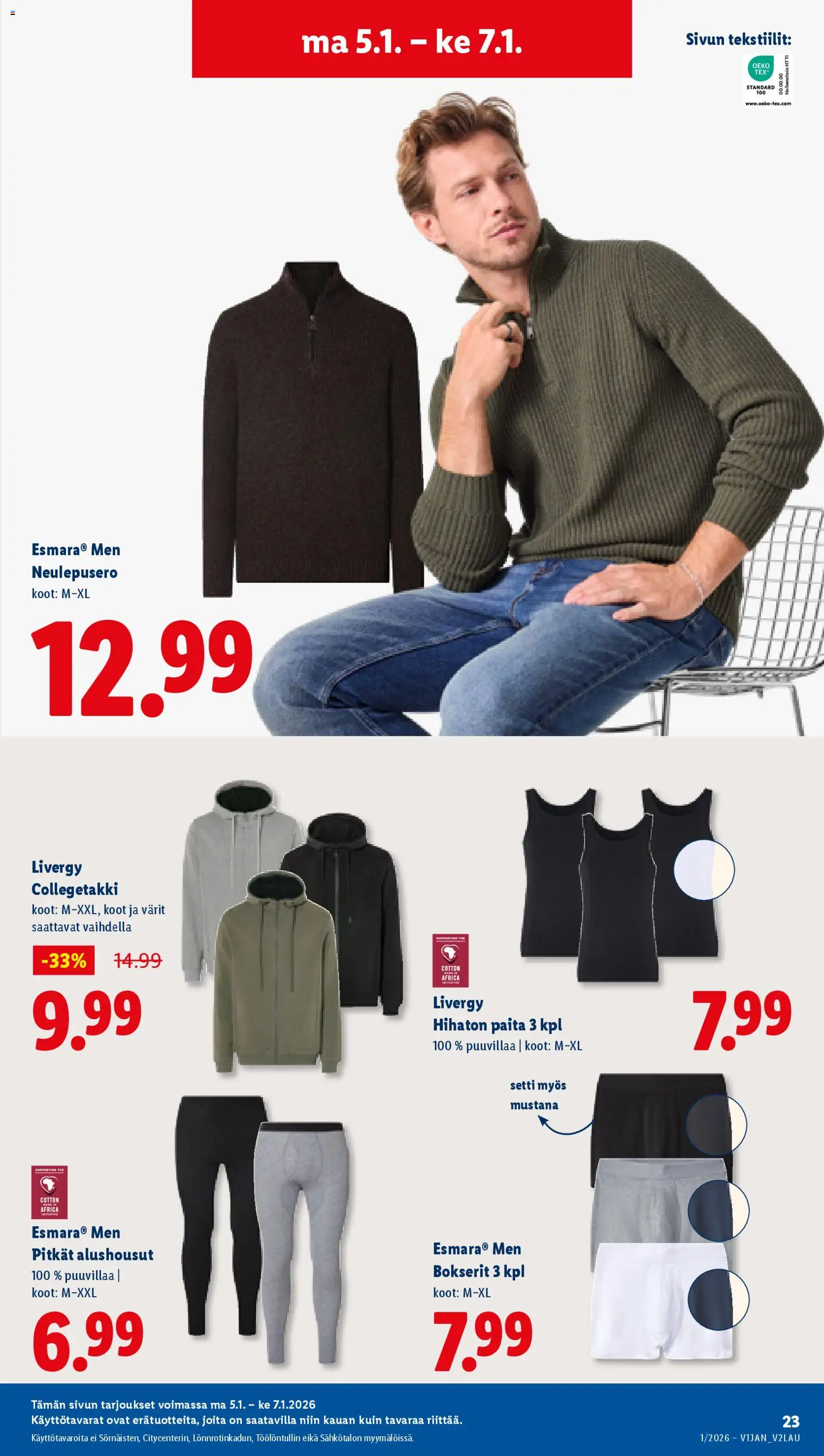 Lidl tarjoukset – voimassa 01.12.2025 alkaen | Sivu: 29 | Tuotteet: Paita, Alushousut, Bokserit