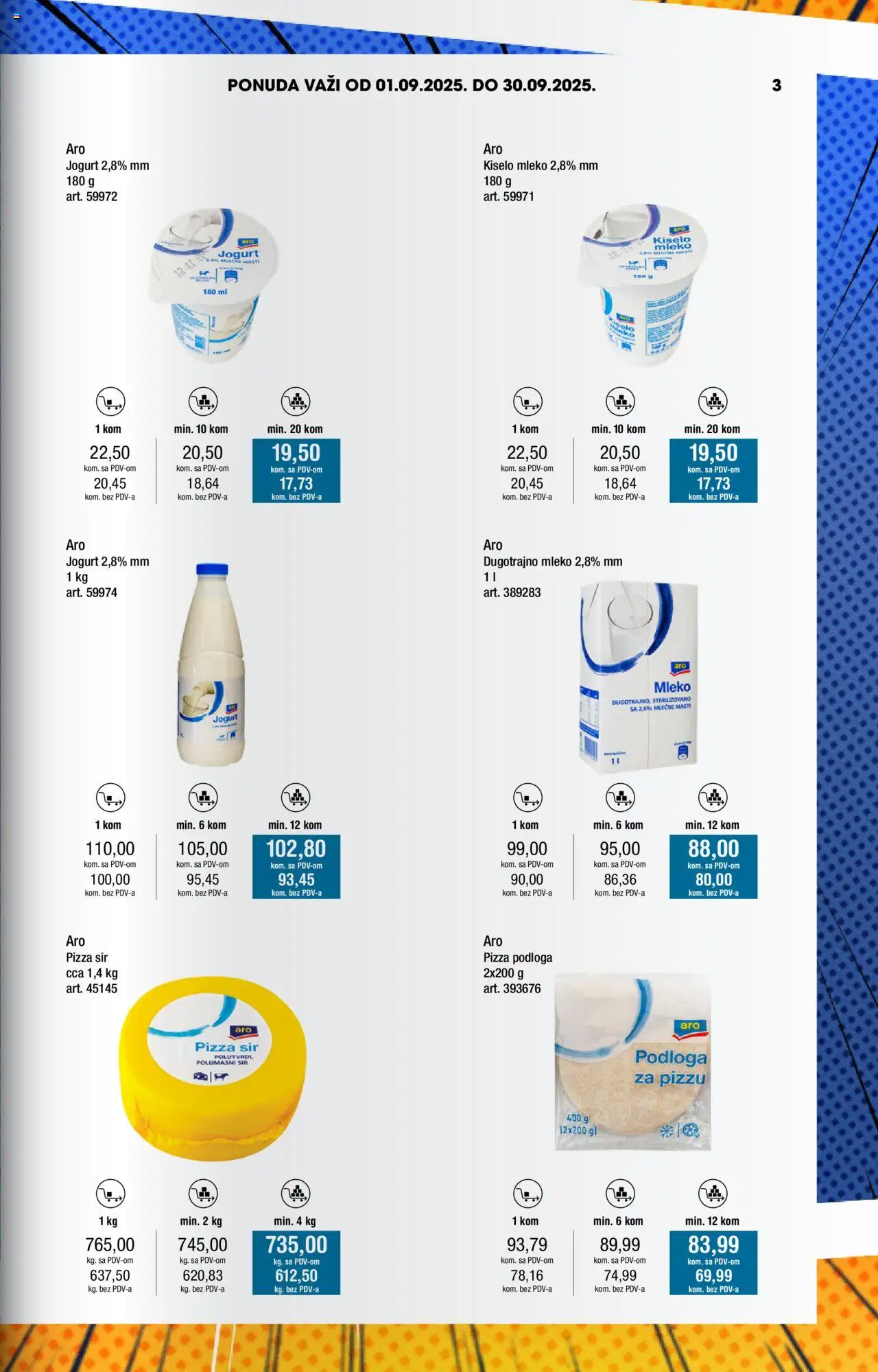 Metro katalog - važi od 01.09.2025 | Strana: 3 | Proizvode: Mast, Dugotrajno mleko, Mleko, Jogurt
