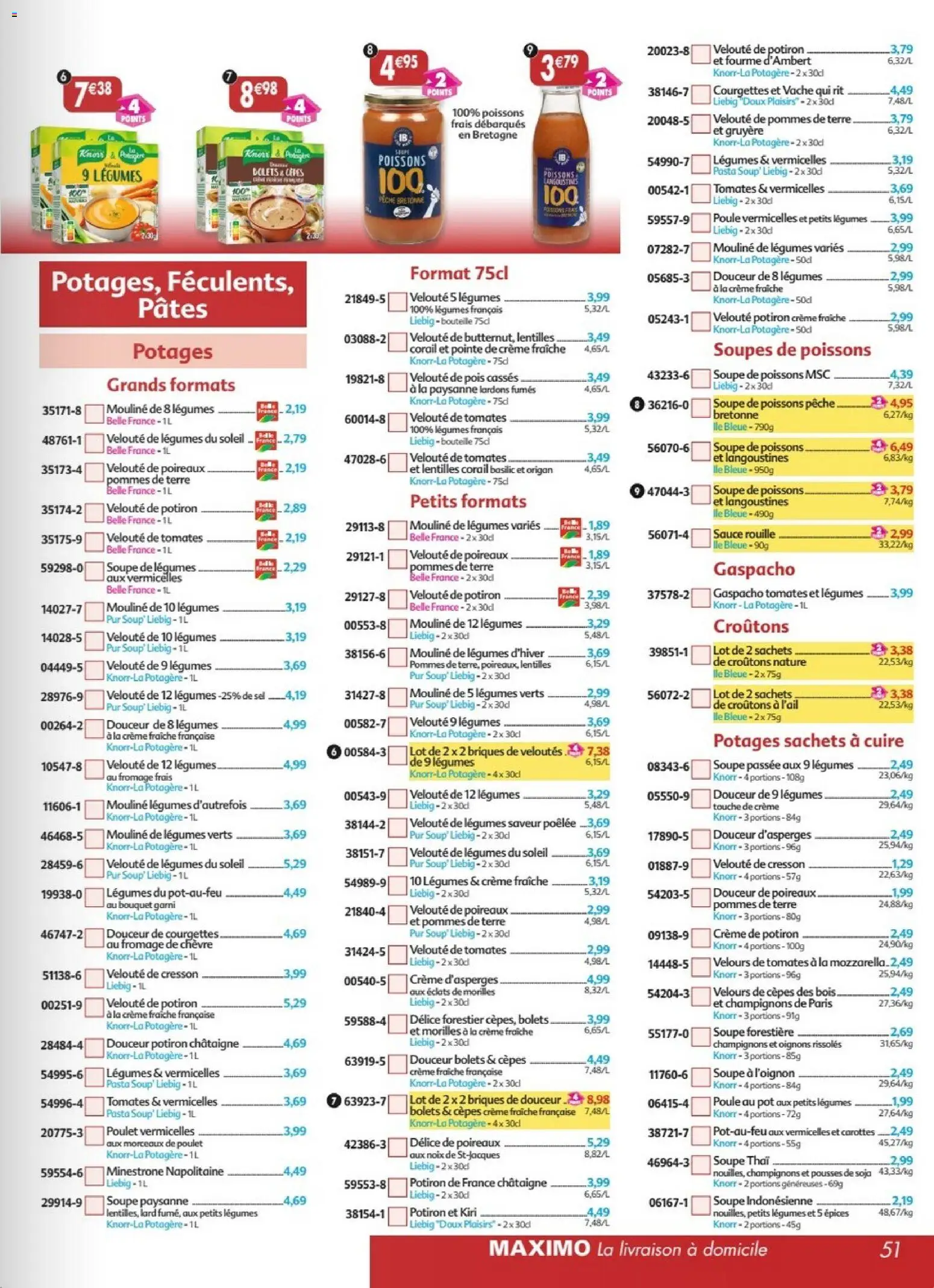 {H1} | Page: 51 | Produits: Soupe, Origan, Carottes, Poireaux