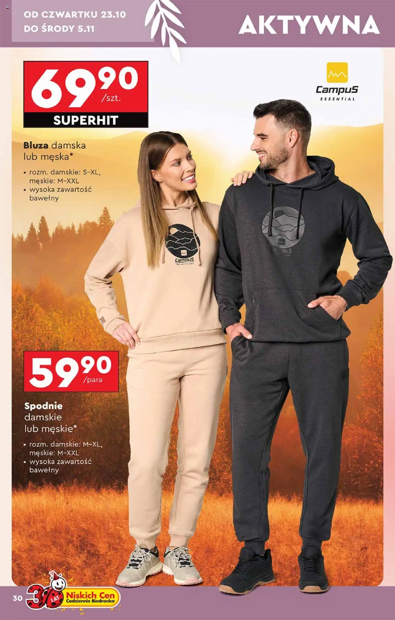 Biedronka gazetka - Hity i inspiracje od 20.10.2025 | Strona: 30 | Produkty: Spodnie