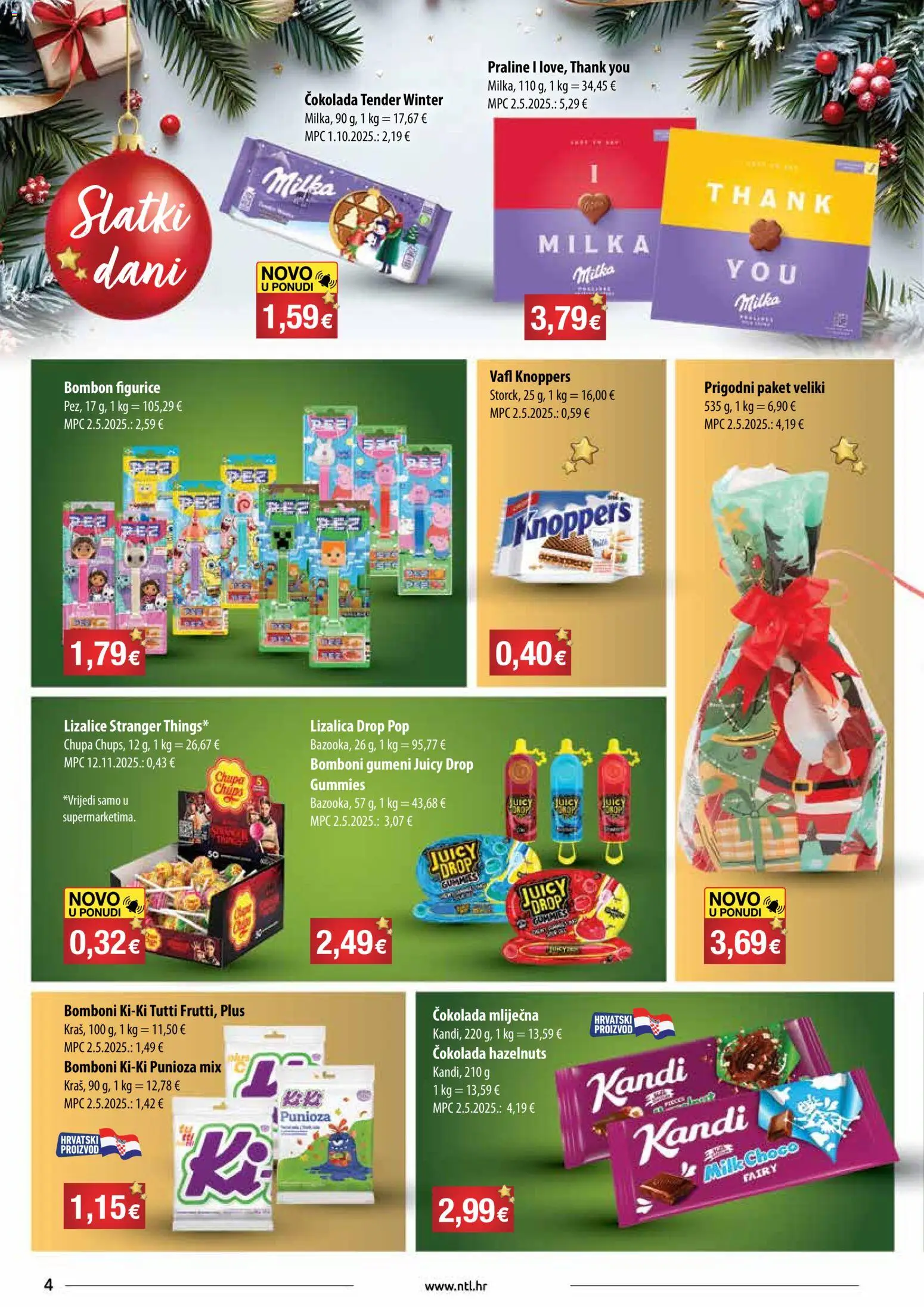 NTL katalog | vrijedi od 03.12.2025 | Stranica: 4 | Proizvodi: Praline, Čokolada, Bomboni, Milka