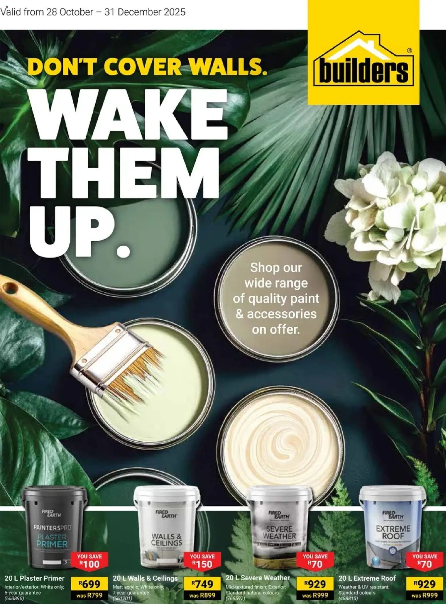 New Builders catalogue – valid from 28.10.2025 | Page: 1 | Products: Cover, Paint, Plaster primer, Plaster