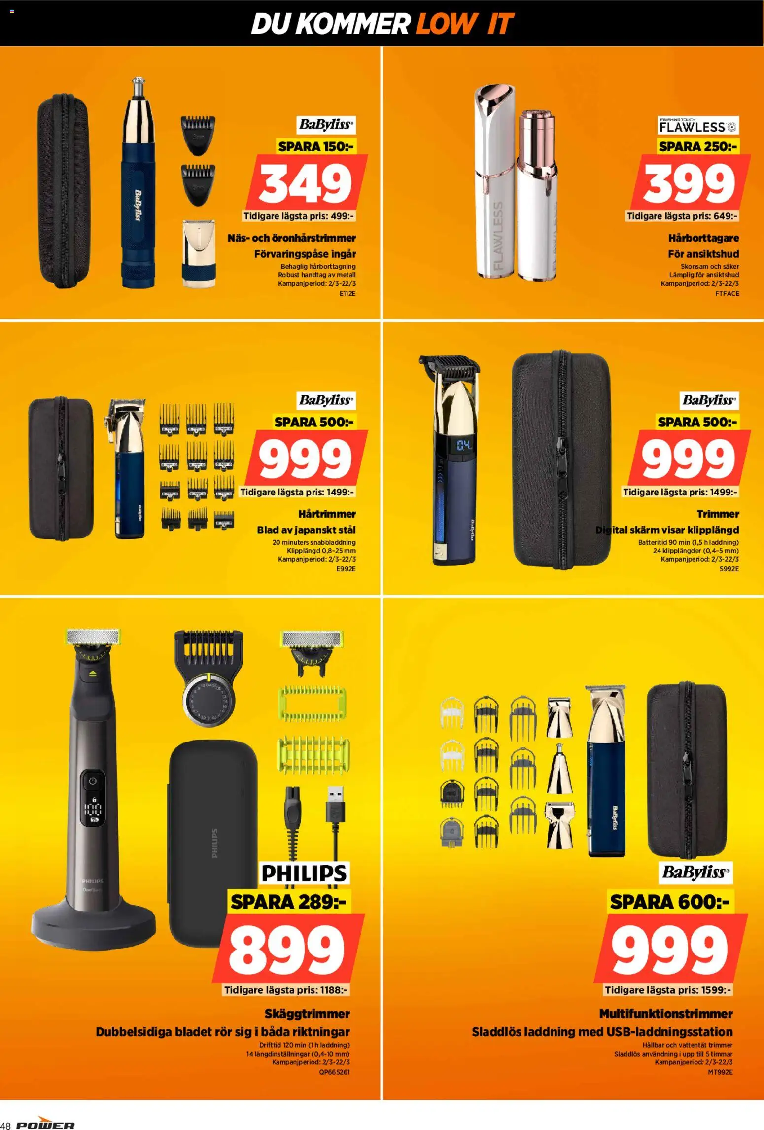 Power reklamblad aktuell från 02.03.2026 | Sida: 48 | Produkter: Trimmer, Skäggtrimmer
