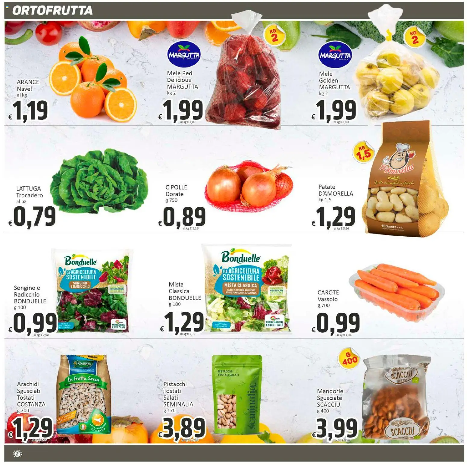 Volantino Paghi Poco del 19.01.2026 | Pagina: 2 | Prodotti: Mele, Arance, Patate, Cipolle