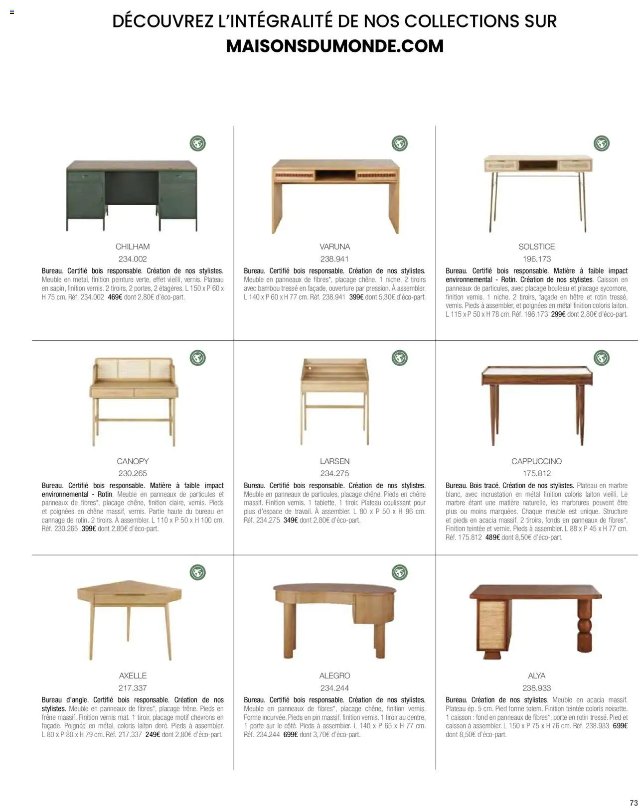  | Page: 75 | Produits: Bureau, Plateau, Porte, Tiroirs