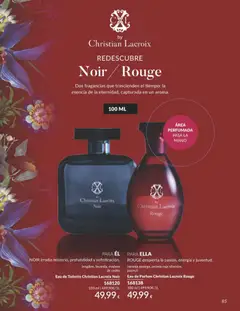 Vista previa Eau de Parfum Christian Lacroix Rouge, ROUGE despierta la pasión, energía y juventud. naranja amarga, peonía roja silvestre, pachuli válido desde el 01.04.2026 | Página: 85 | Productos: Perfume, Eau de toilette, Eau de parfum