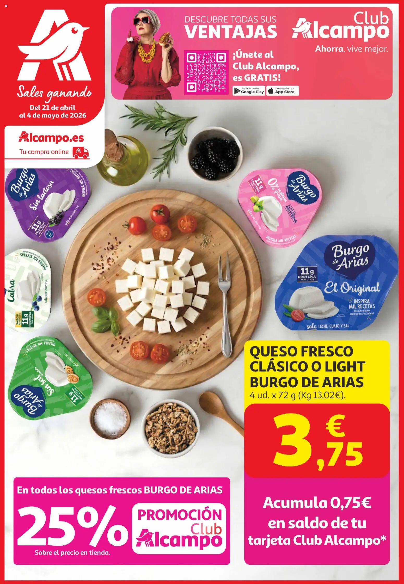 Alcampo Canarias │ válido desde el 21.04.2026 | Página: 1 | Productos: Leche, Queso, Queso fresco