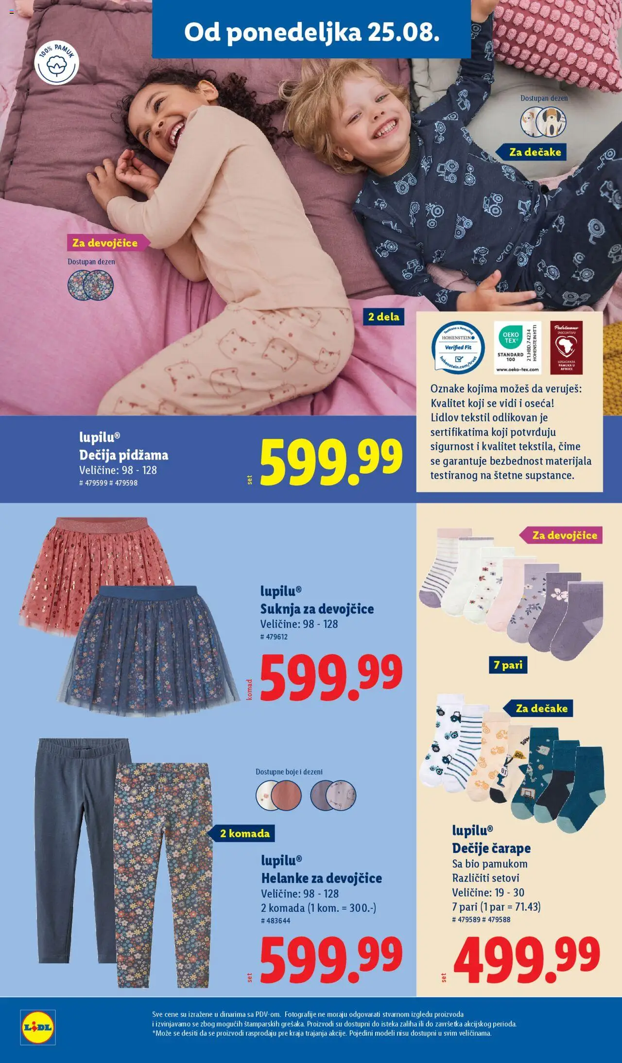 Lidl katalog - važi od 21.08.2025 | Strana: 28 | Proizvode: Suknja, Čarape, Pidžama, Helanke