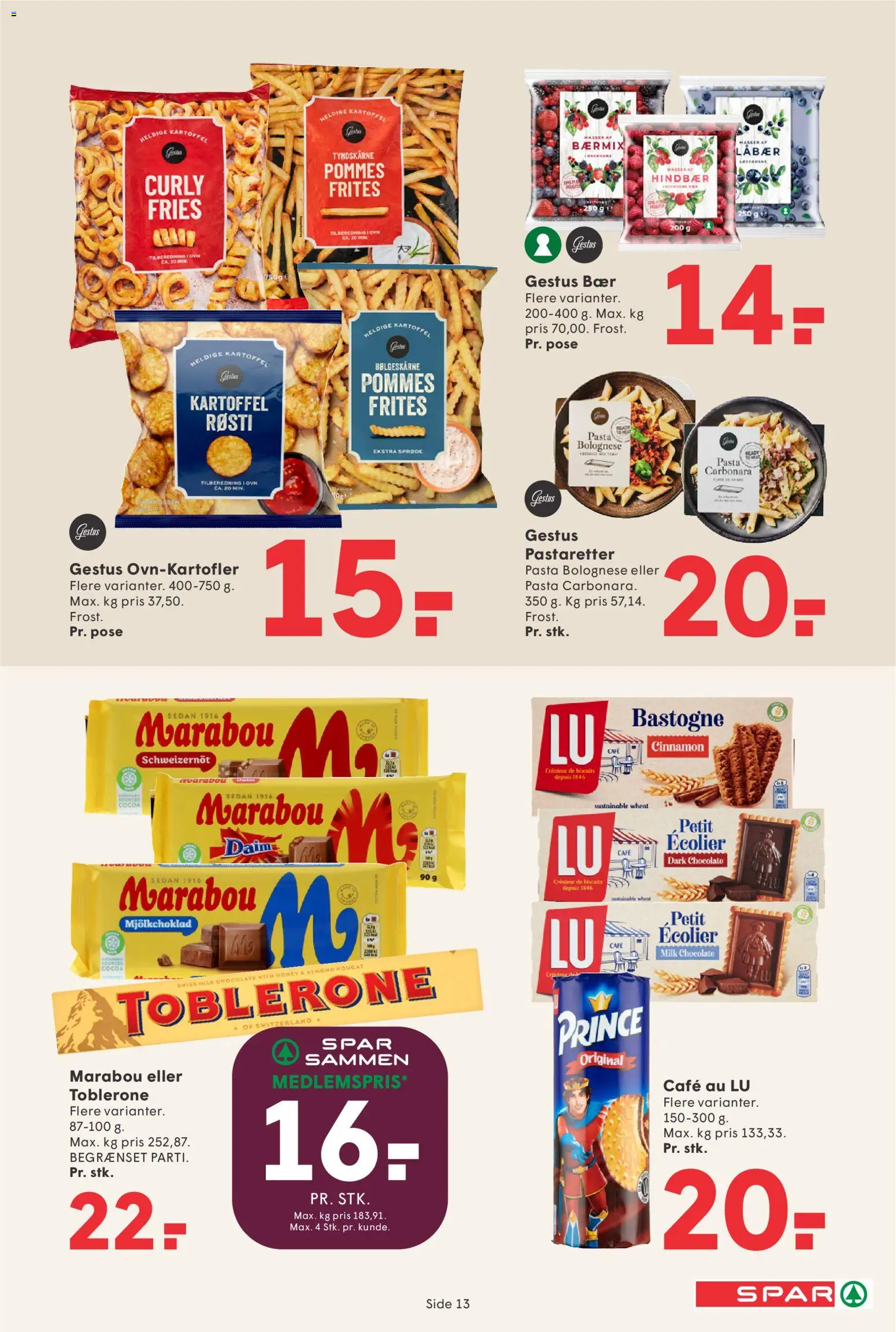 Spar tilbudsavis – gyldig fra 06.03.2026 | Side: 14 | Produkter: Pasta, Hindbær, Ovn