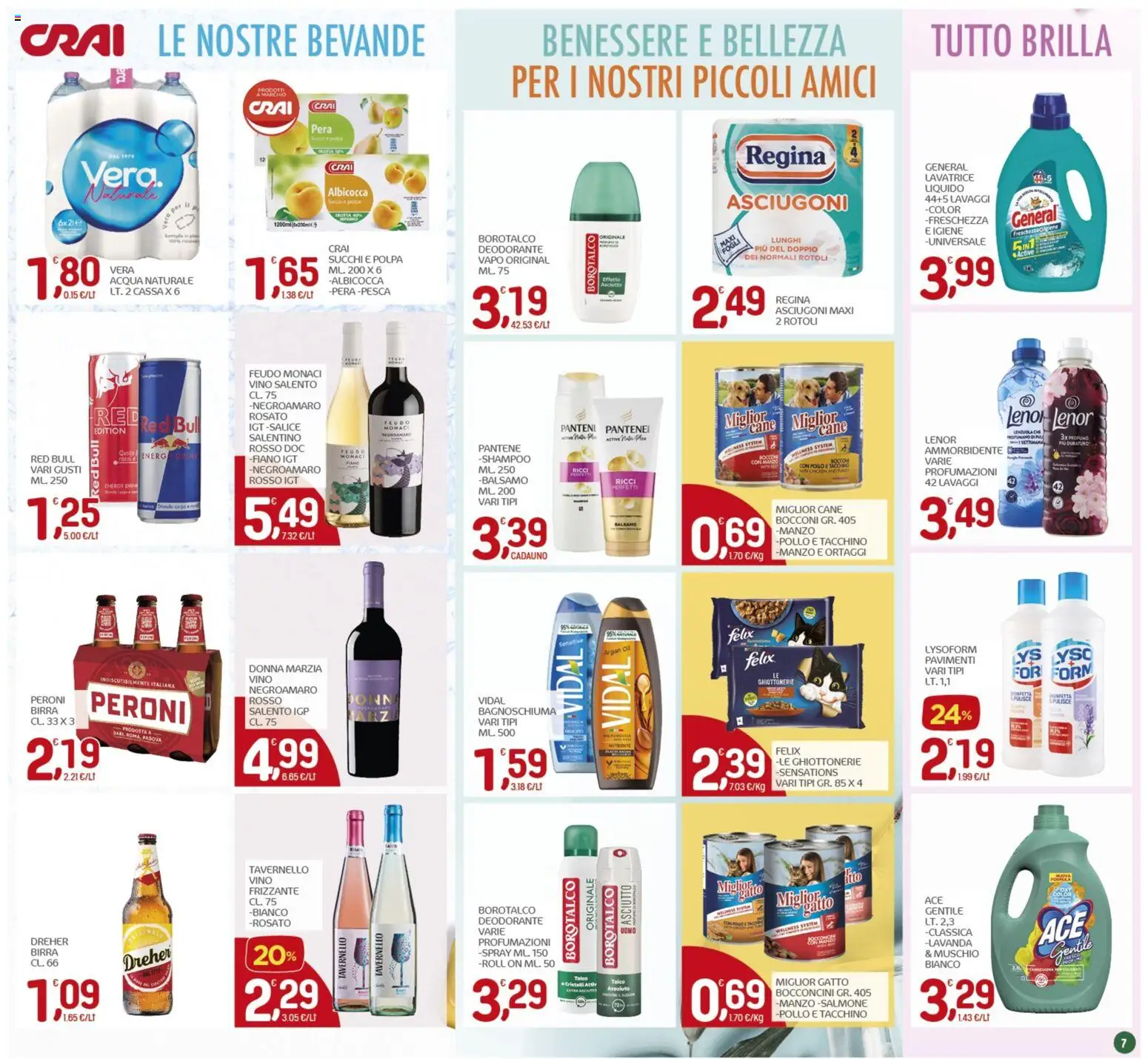 Volantino CRAI del 07.04.2026 | Pagina: 7 | Prodotti: Balsamo, Deodorante, Talco, Red Bull