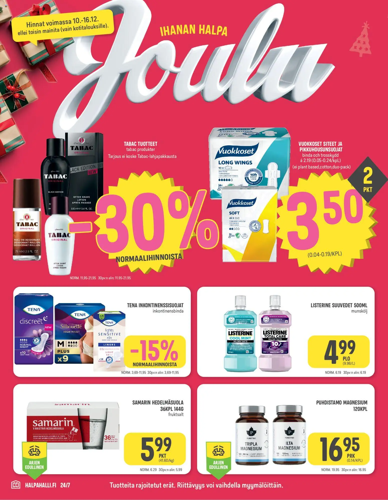 Halpa Halli tarjoukset – voimassa 10.12.2025 alkaen | Sivu: 6 | Tuotteet: After shave, Siteet, Voi