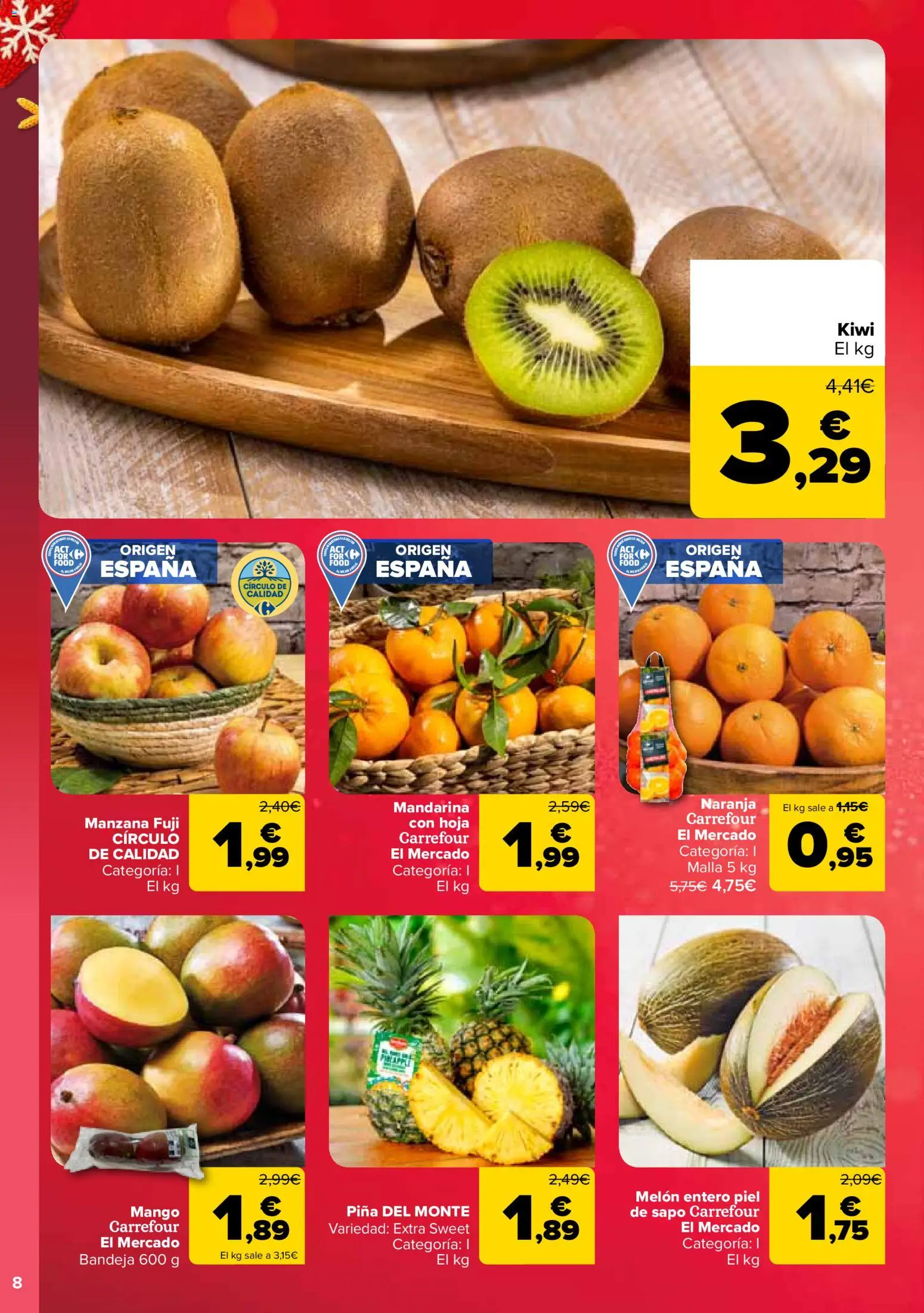 Carrefour folleto │ válido desde el 12.12.2025 | Página: 8 | Productos: Φορτιστής, Piña, Manzana, Bandeja