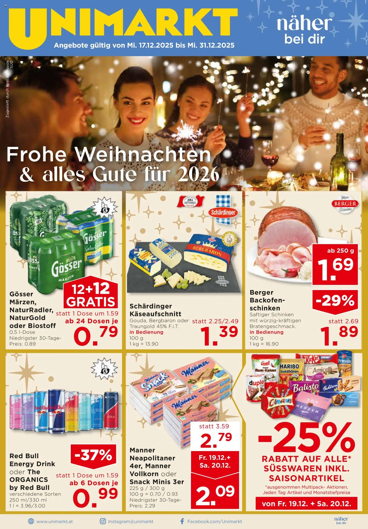 Unimarkt Flugblatt gültig ab 17.12.2025 | Seite: 1 | Produkte: Schinken
