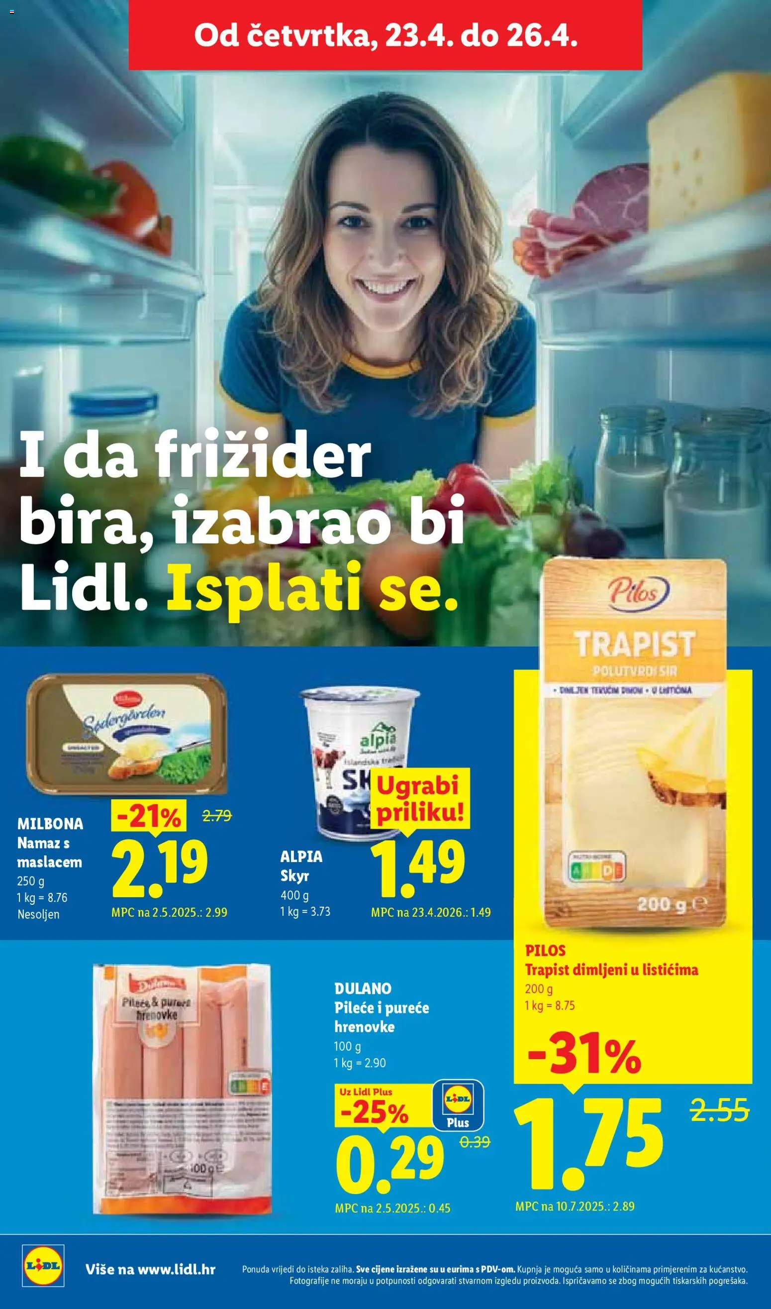 Lidl katalog | vrijedi od 20.04.2026 | Stranica: 56 | Proizvodi: Sir, Trapist, Hrenovke, Namaz