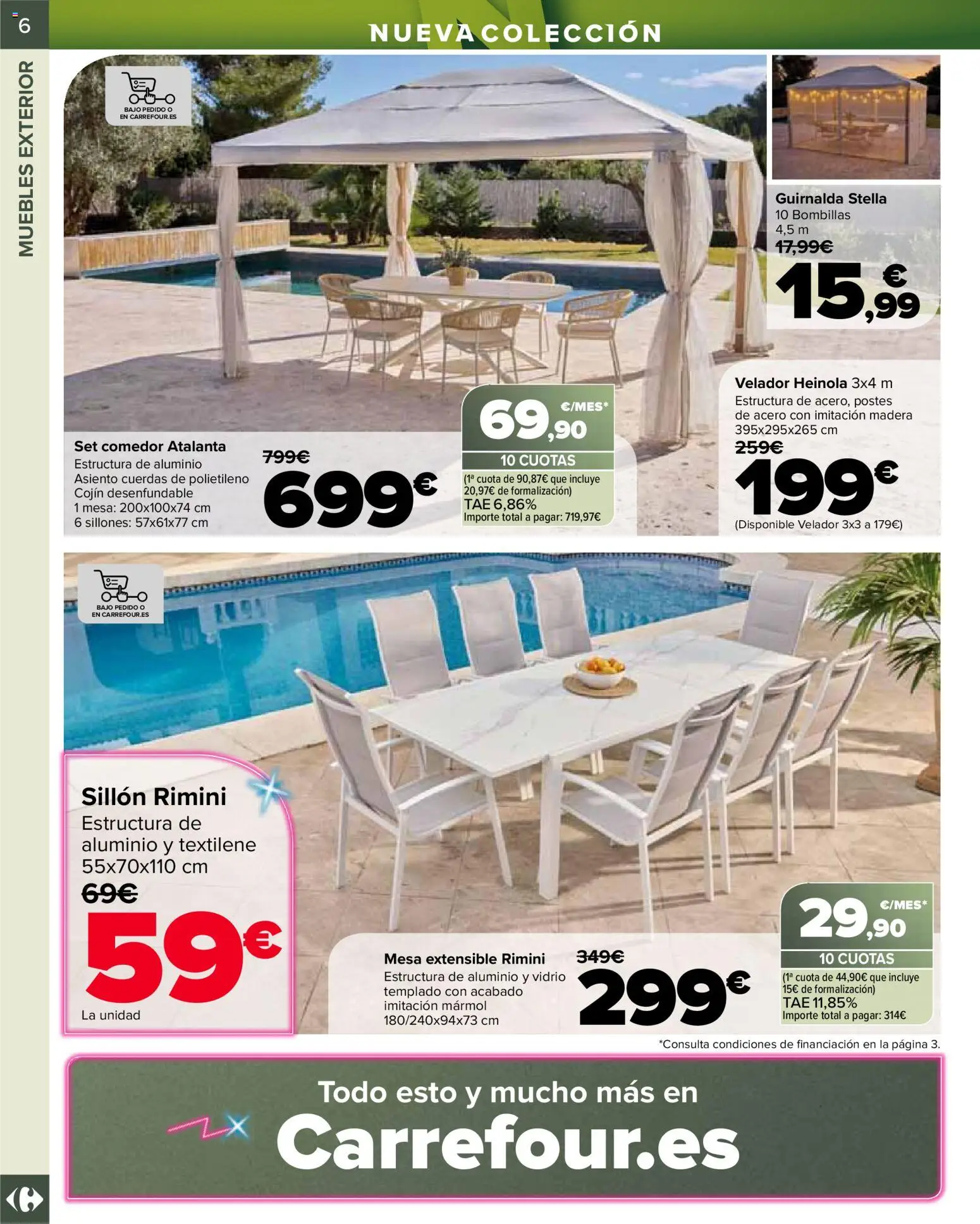 Carrefour Jardin │ válido desde el 13.03.2026 | Página: 6 | Productos: Mesa extensible, Muebles, Sillón, Mesa