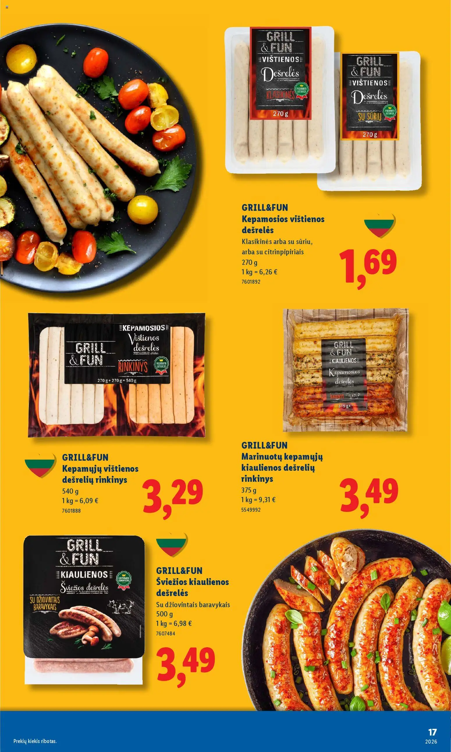 LIDL akcijos nuo 06.04.2026 | Puslapis: 17 | Prekių: Vištienos, Kiaulienos, Dešrelės