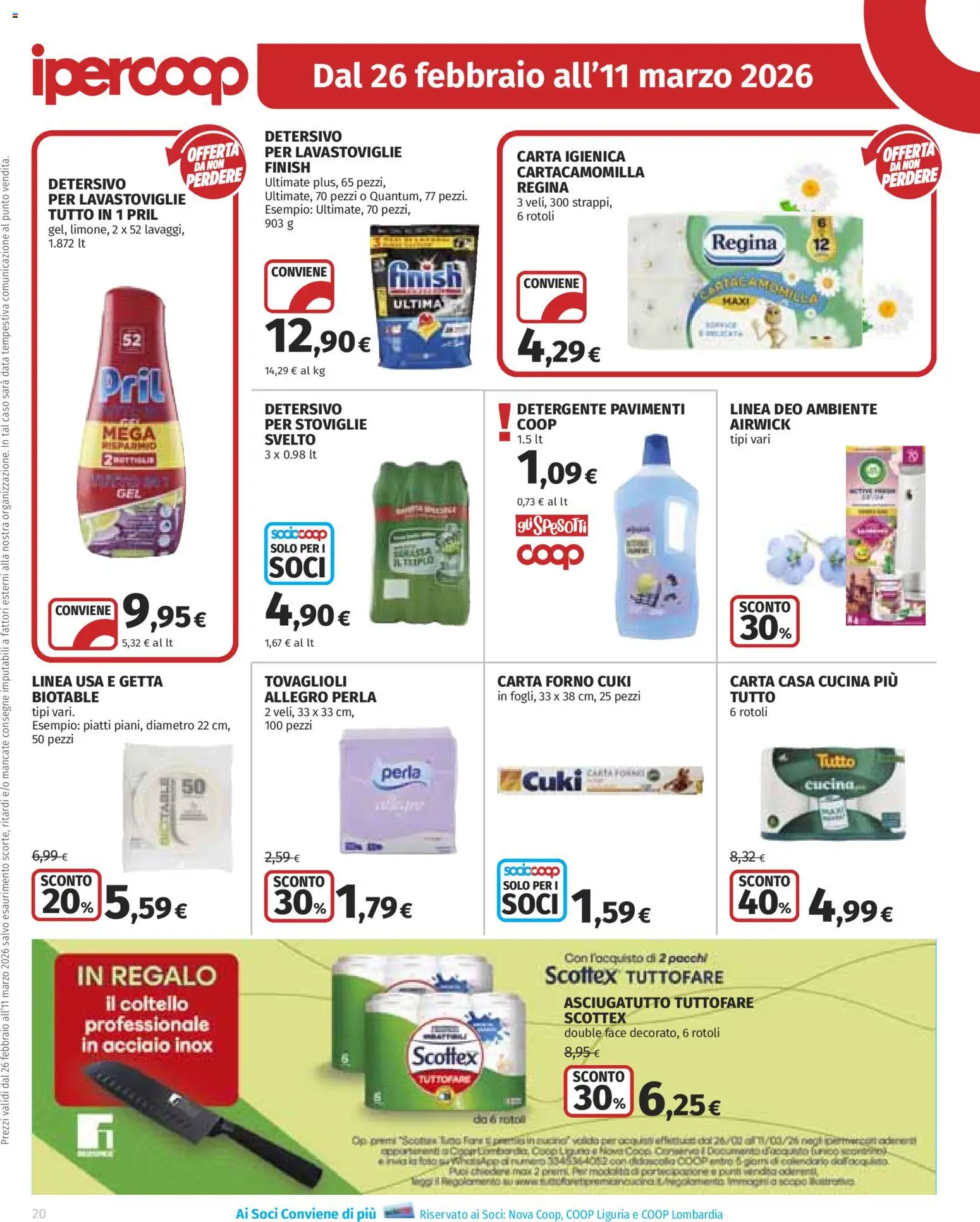 Volantino Ipercoop del 26.02.2026 | Pagina: 20 | Prodotti: Carta igienica, Data, Asciugatutto, Carta forno