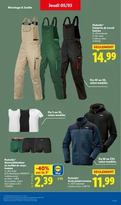 LIDL - Prévisualisation de LIDL catalogue semaine 10 valide à partir de 05.03.2026 | Page: 43 | Produits: Salopette, Coton, Veste