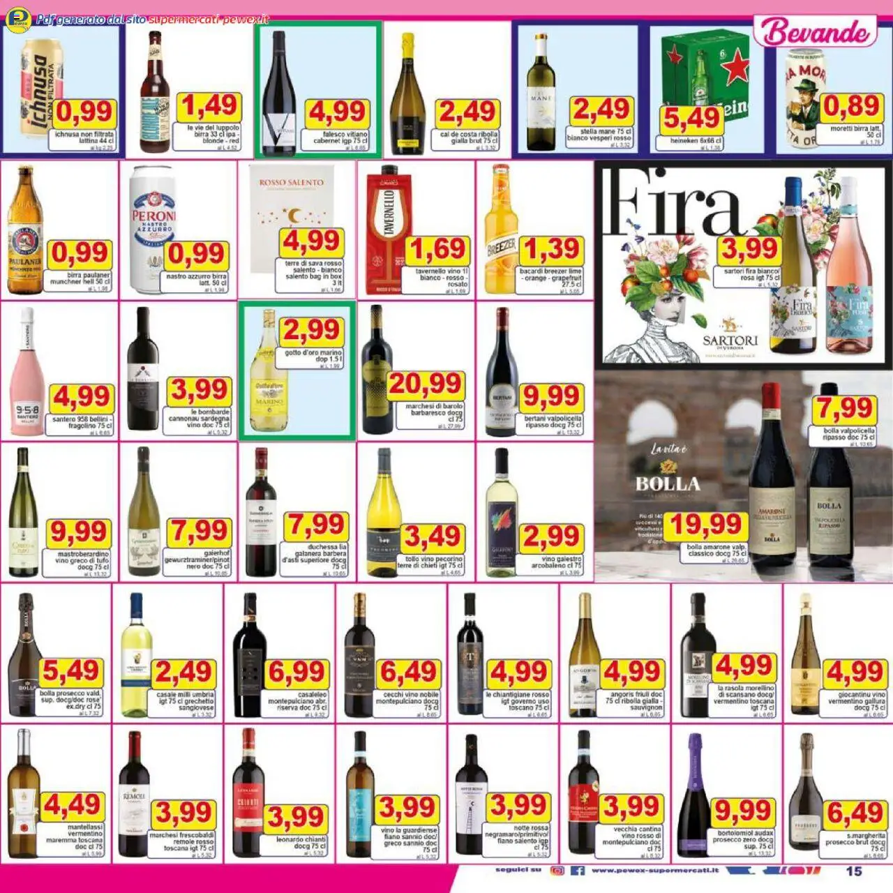 Volantino Pewex del 08.10.2025 | Pagina: 15 | Prodotti: Birra, Vino, Pecorino, Vino rosso