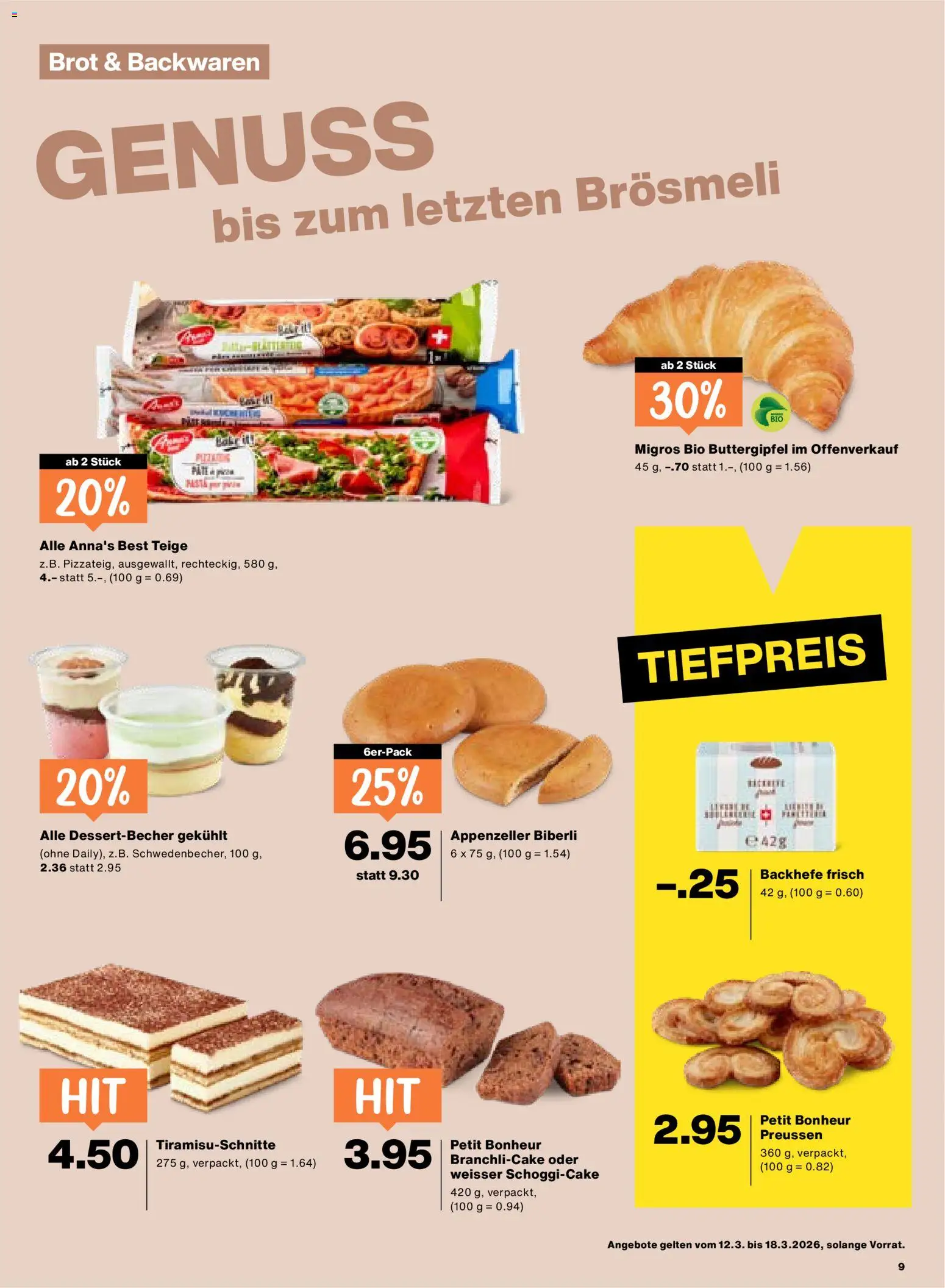 Migros aktionen – gültig ab 12.03.2026 | Seite: 9 | Produkte: Brot