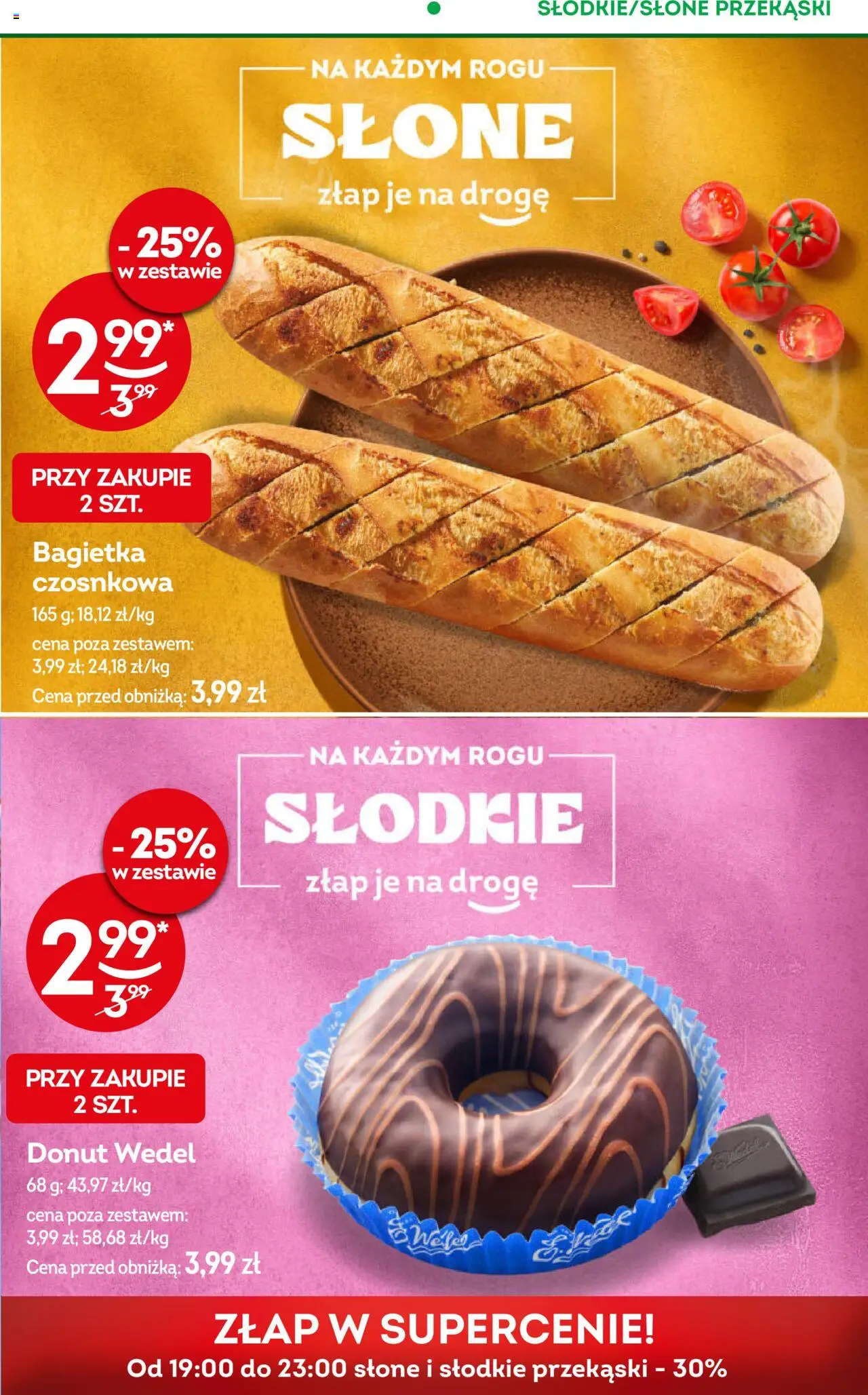 Żabka Gazetka od 10.09.2025 | Strona: 43 | Produkty: Donut wedel, Bagietka czosnkowa, Bagietka, Donut