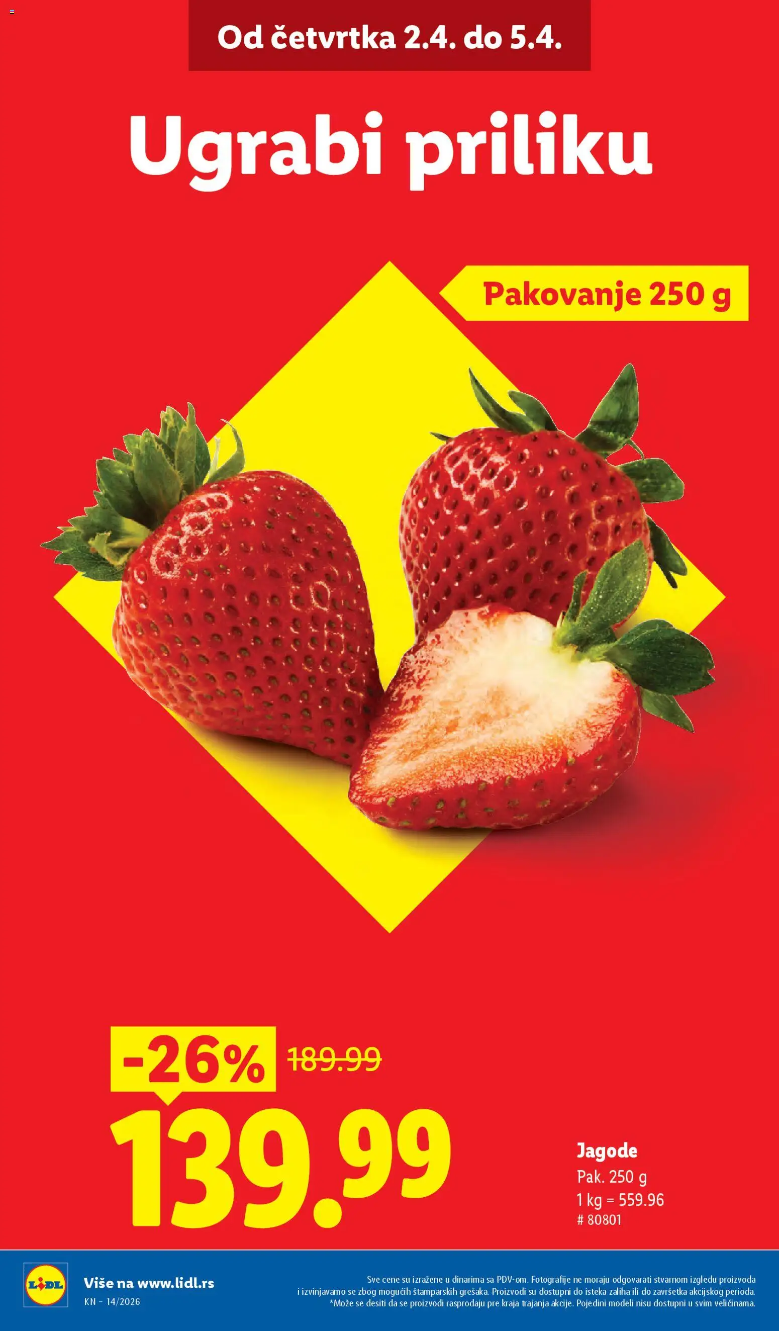 Lidl katalog - važi od 02.04.2026 | Strana: 2 | Proizvode: Jagode, Pakovanje