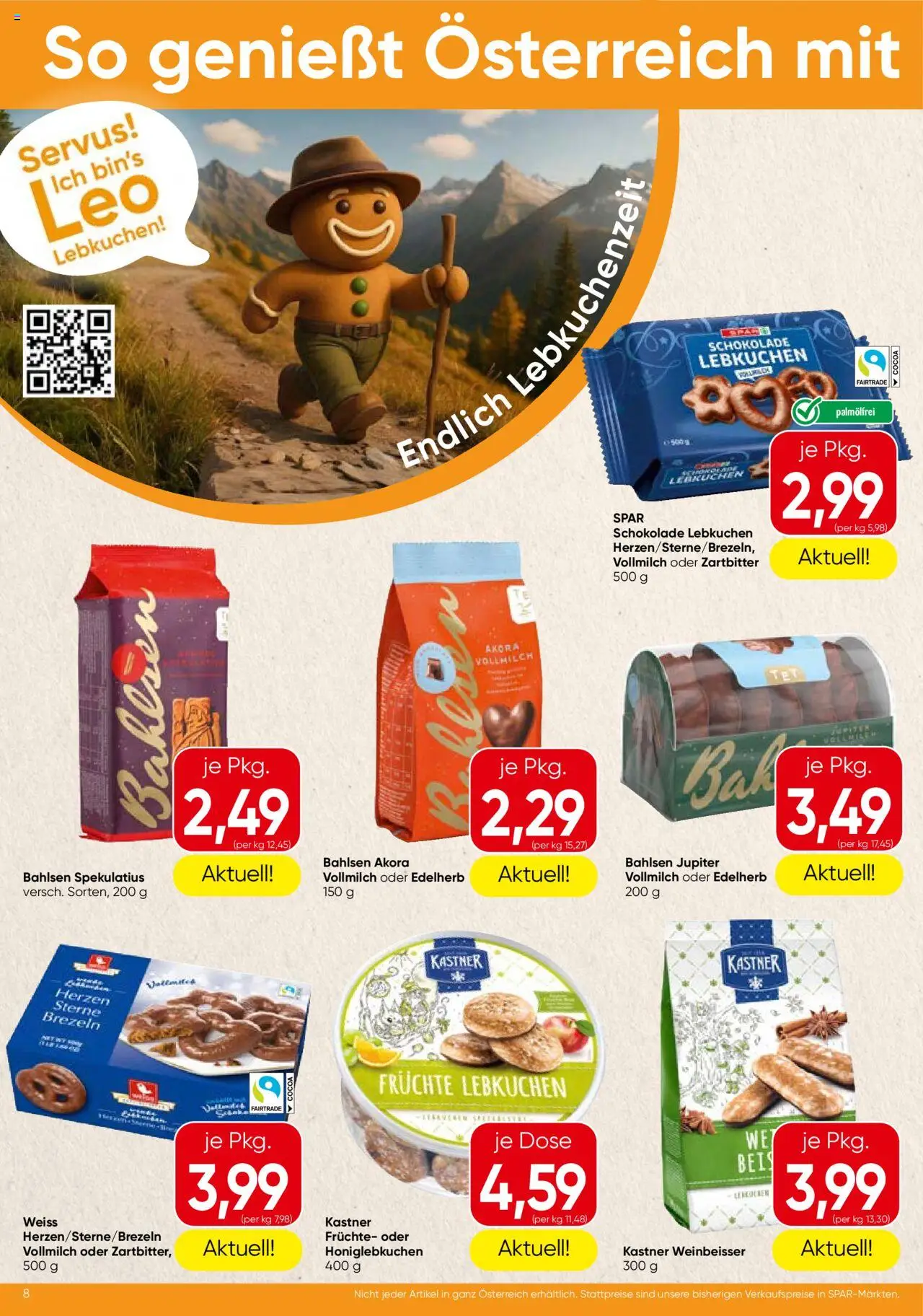 Spar Flugblatt - Wien gültig ab 02.10.2025 | Seite: 8 | Produkte: Schokolade