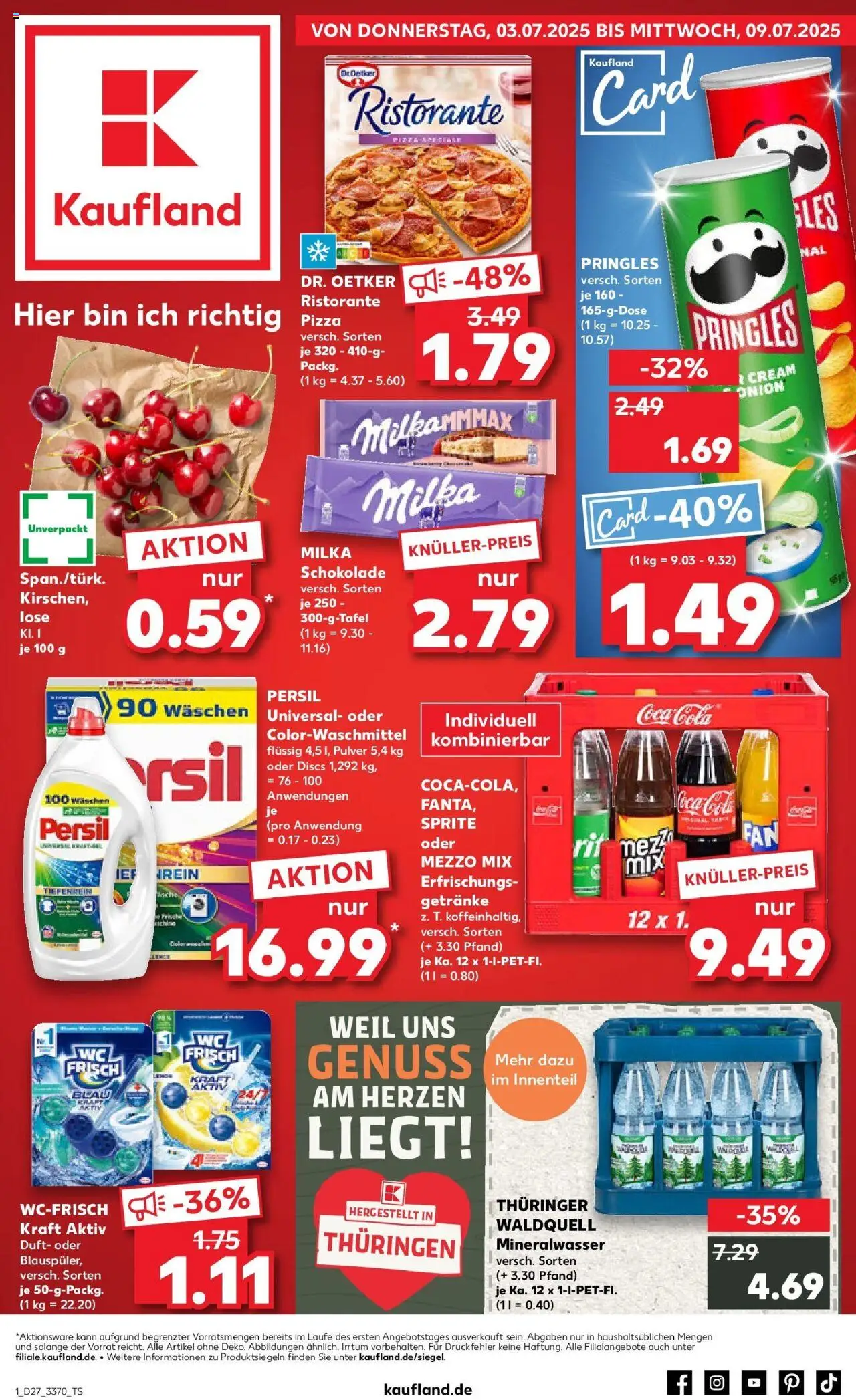 Kaufland prospekt Gotha	 - gültig ab dem 03.07.2025 | Seite: 1 | Produkte: Mineralwasser, Pizza, Oder mezzo mix, Pringles