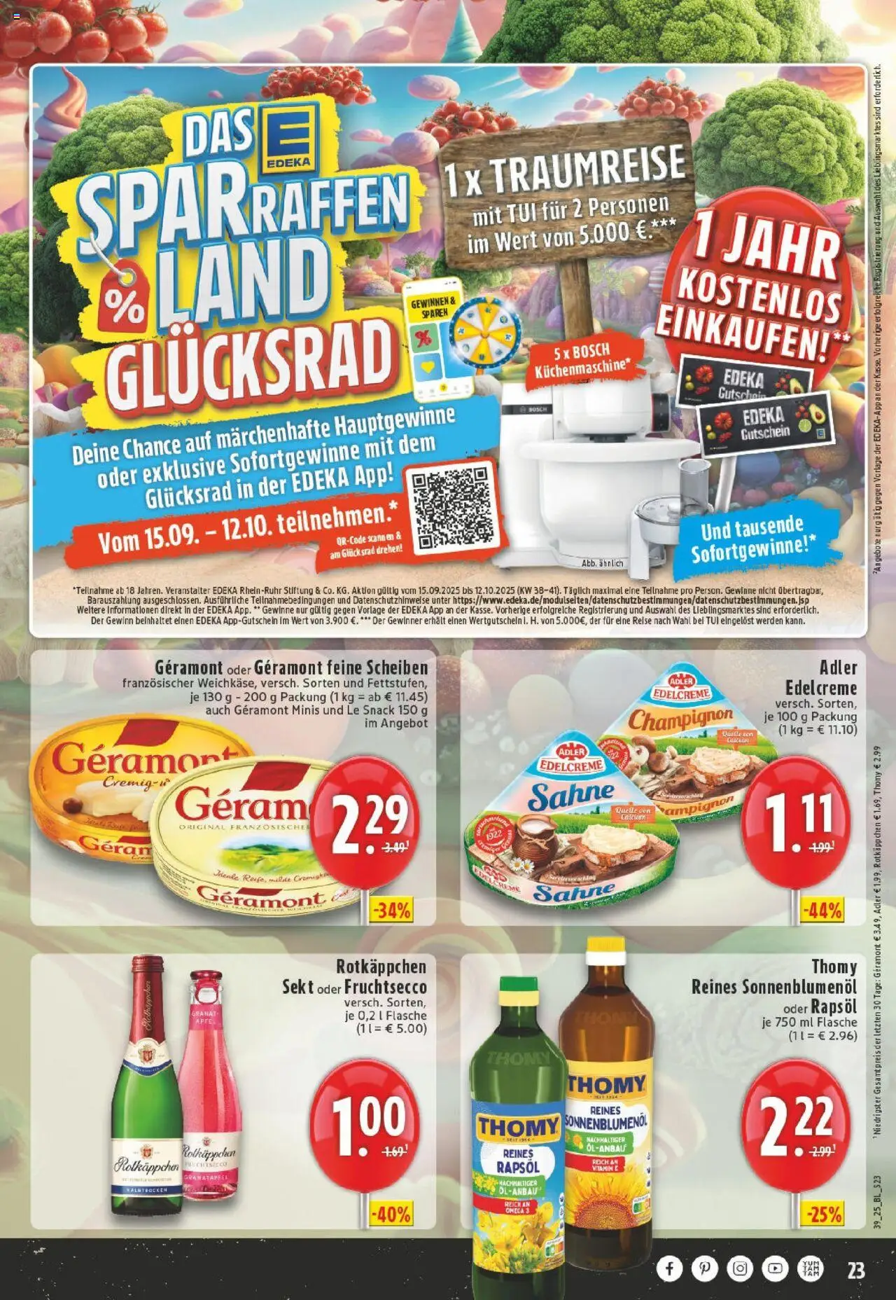 Edeka prospekt Unna	 – gültig ab 21.09.2025 | Seite: 23 | Produkte: Rotkappchen sekt, Granatapfel, Sekt, Äpfel