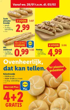 Zacht pistache-broodje, gevuld, 3 x 110 g - Voorbeeld van een folder van Lidl, geldig van 28.01.2026 | Pagina: 21 | Producten: Hotdog, Stokbrood, Broodje, Kan