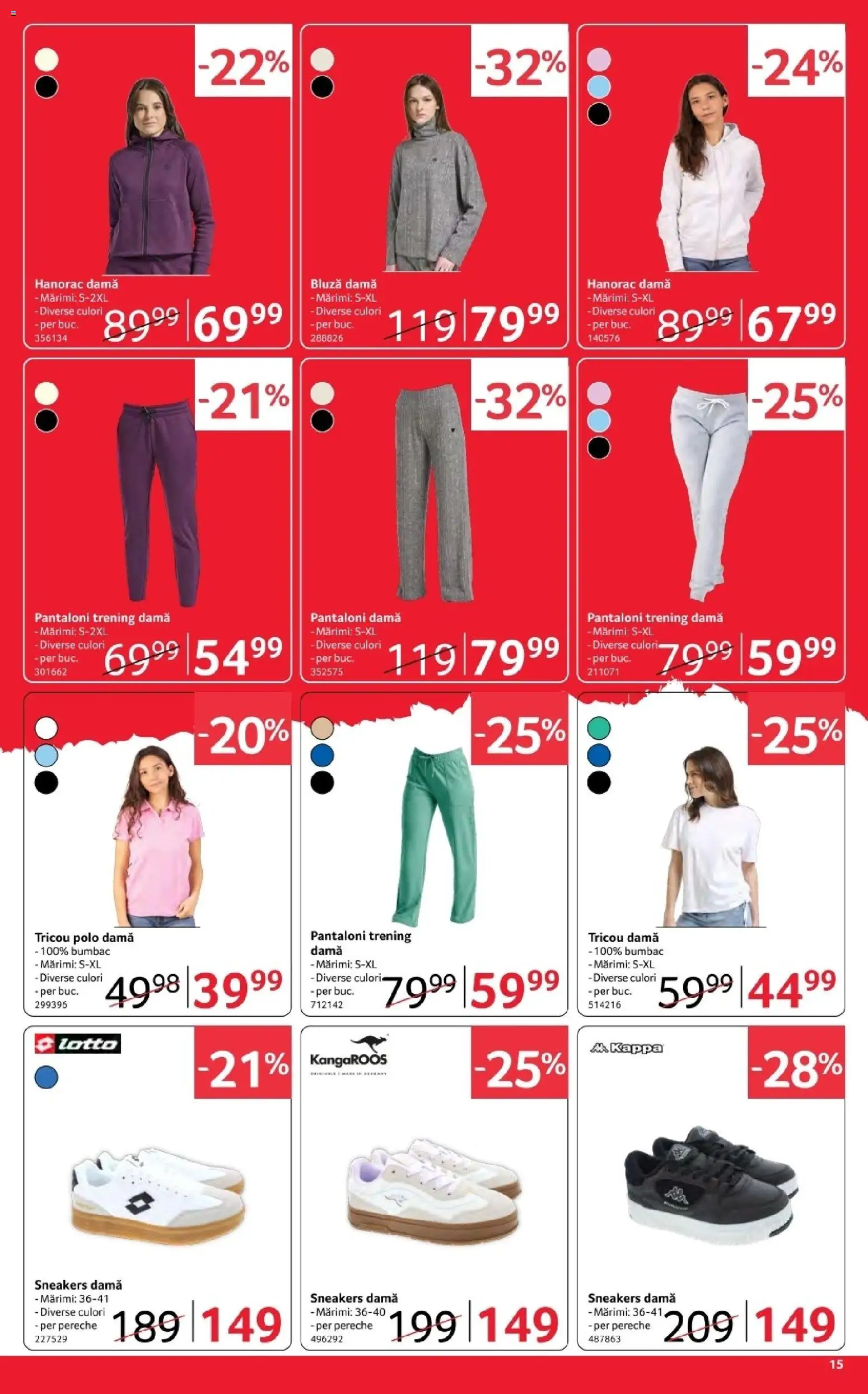Noul catalog Selgros – valabil de la 03.04.2026 | Pagină: 15 | Produse: Trening, Bluză, Pantaloni, Keşe