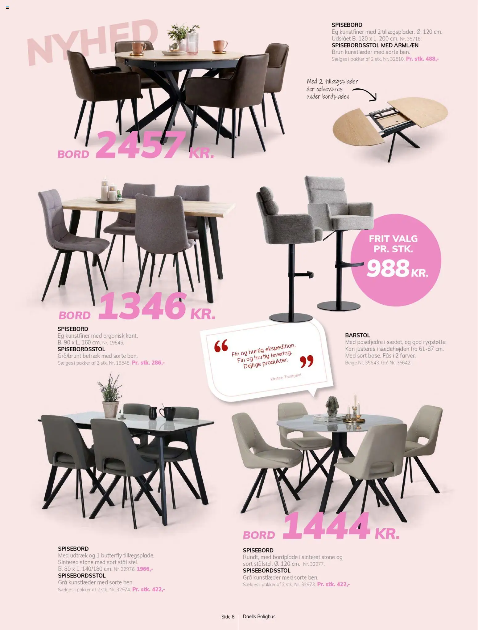 Daells Bolighus tilbudsavis – gyldig fra 21.11.2025 | Side: 8 | Produkter: Bord, Butterfly, Barstol