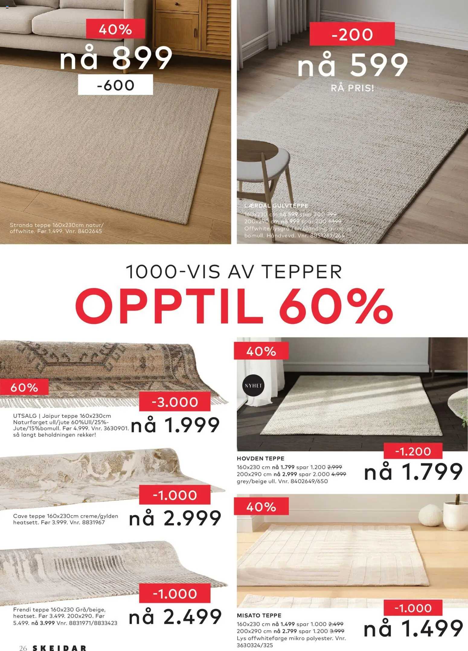 {H1} | Side: 26 | Produkter: Lys, Teppe