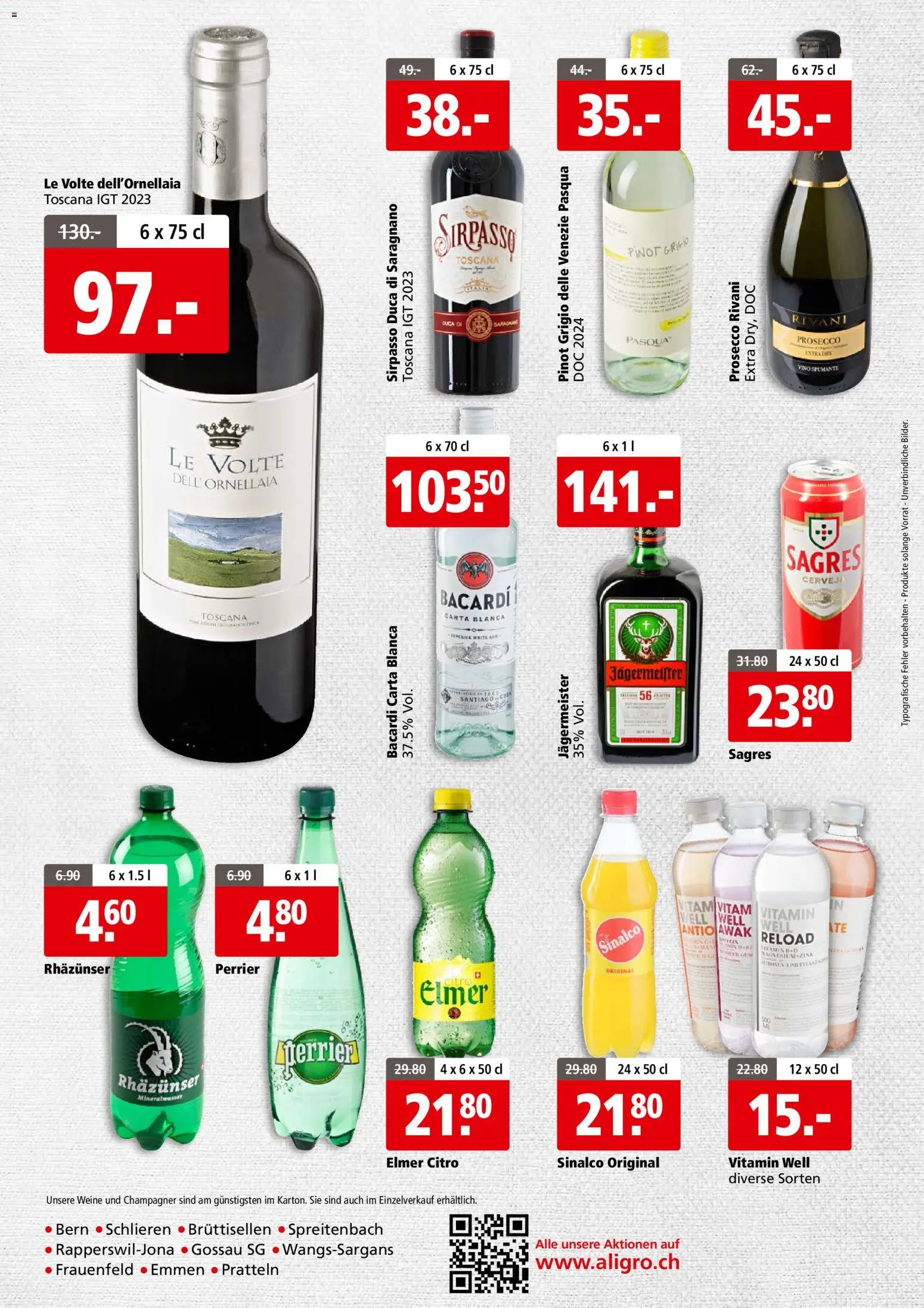 Aligro Aktionen Business Schlieren, Gossau SG, Frauenfeld, Rapperswil-Jona, Sargans, Bern, Brüttisellen, Pratteln, Emmen, Spreitenbach – gültig ab 17.11.2025 | Seite: 4