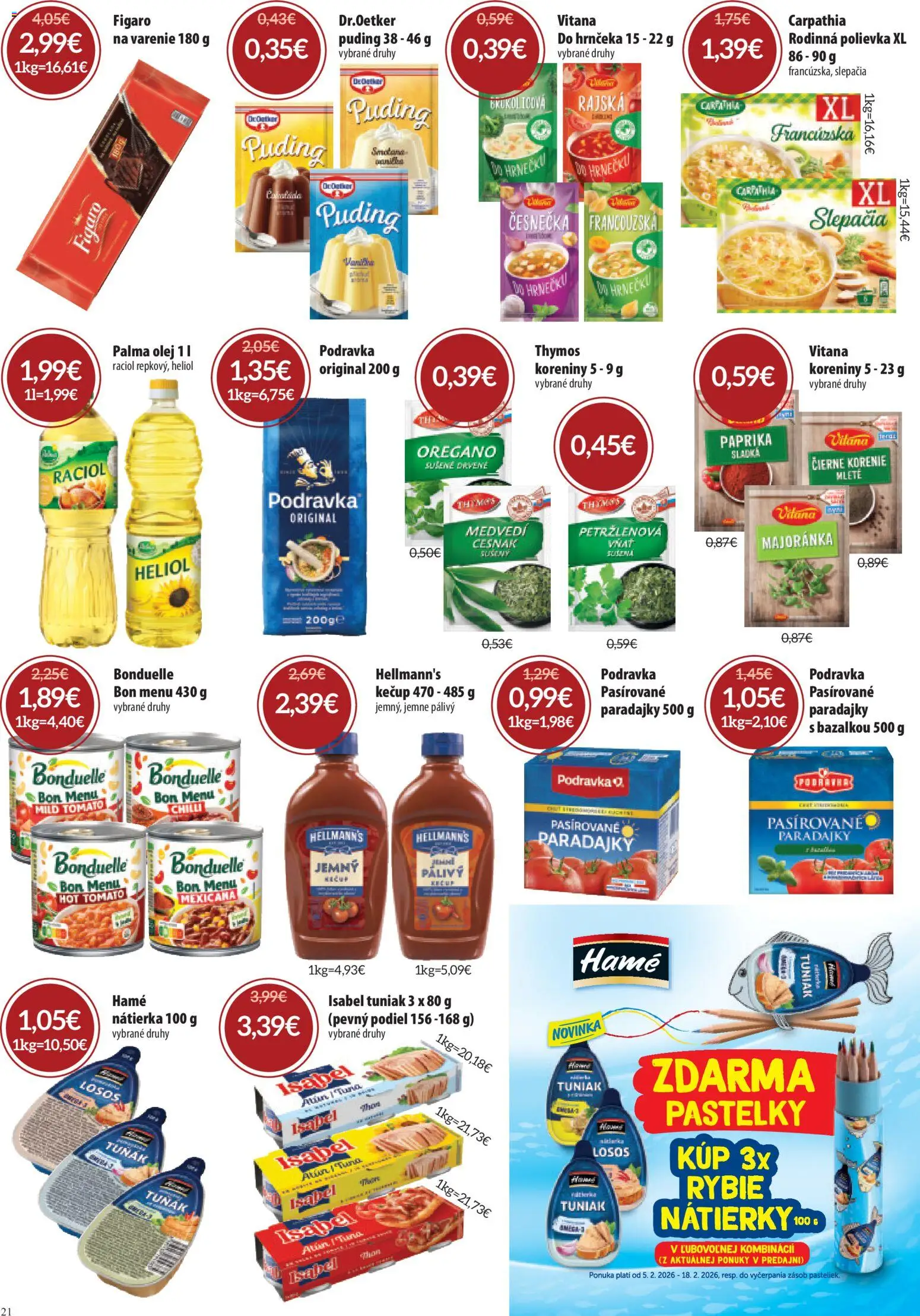 Nové Nitrazdroj akcie – leták je platný od 05.02.2026 | Strana: 21 | Produkty: Olej, Paradajky, Čierne korenie, Chilli