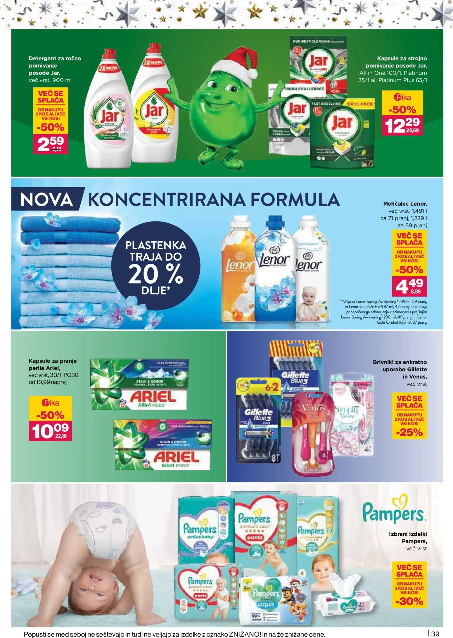 Novi Mercator katalog ponudbe – veljaven od 04.12.2025 | Stran: 39 | Izdelki: Kapsule za pranje perila, Mehčalec, Kos, Detergent