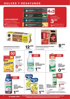 Vista previa Supercor folleto válido desde el 12.03.2026 | Página: 14 | Productos: Café con leche, Leche, Café, Μηχανή καφέ