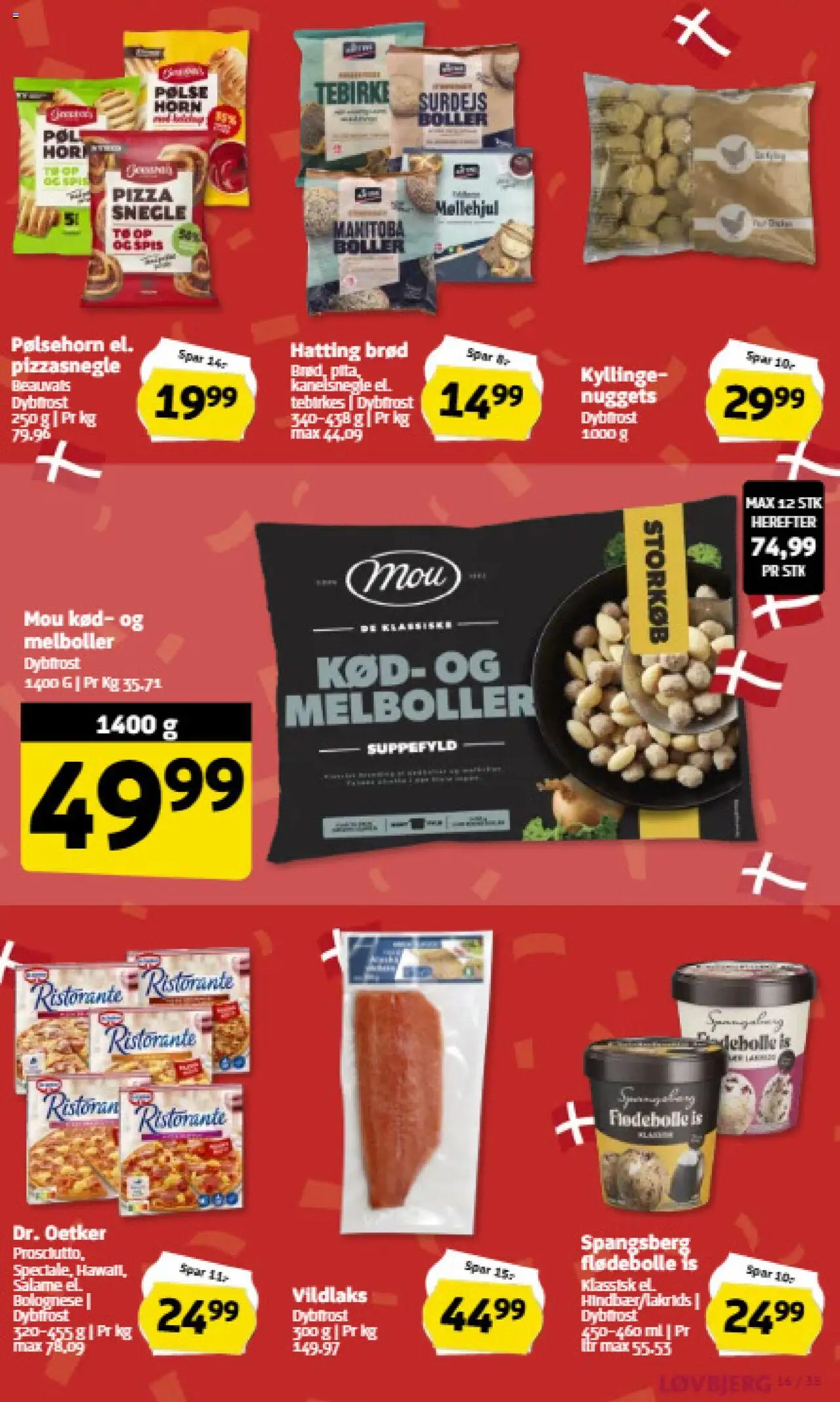 Løvbjerg tilbudsavis – gyldig fra 19.09.2025 | Side: 16 | Produkter: Kanelsnegle, Pølsehorn, Tebirkes, Is