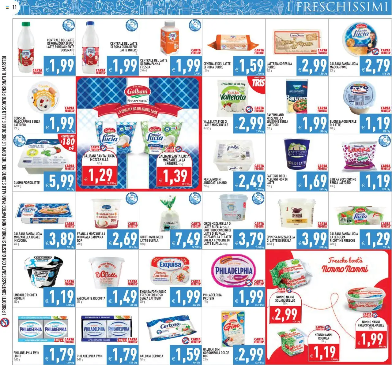 Volantino PIM Supermercati del 06.08.2025 | Pagina: 11 | Prodotti: Latte, Burro, Tonno, Latte senza lattosio