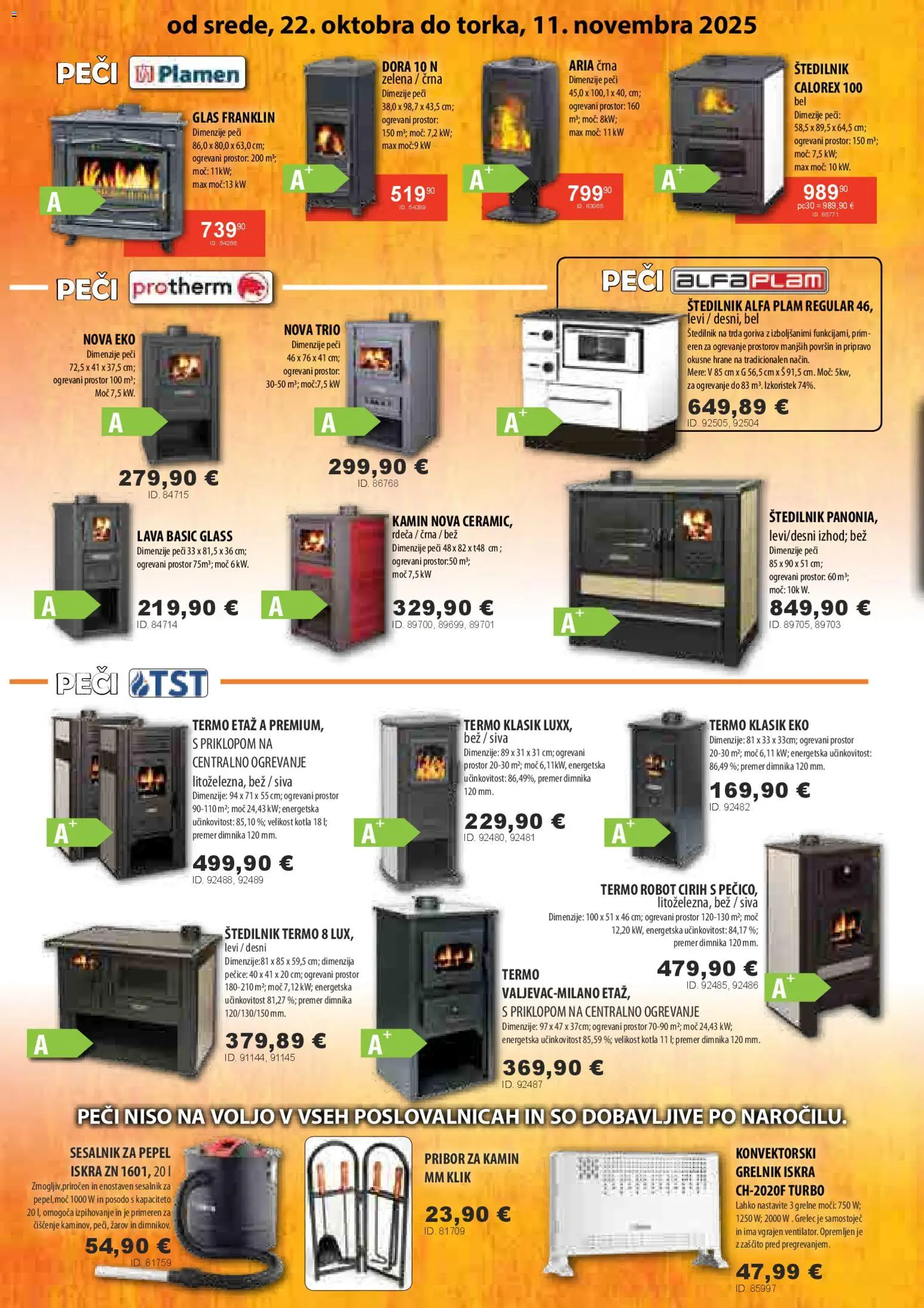 Novi Živex katalog ponudbe – veljaven od 22.10.2025 | Stran: 6 | Izdelki: Pribor, Štedilnik, Sesalnik, Zelena